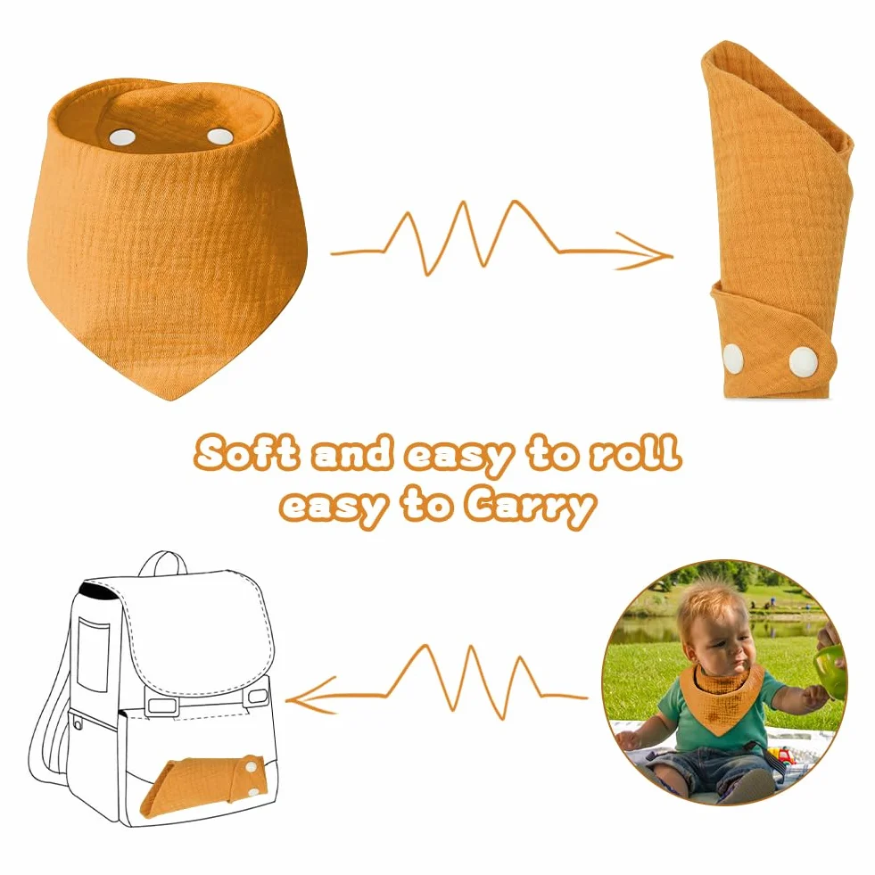HOTUT Baby Bandana Dribble Bibs, śliniaki w 100% bawełniane z regulowanymi zatrzaskami, superchłonne, idealne na prezent dla niemowląt i noworodków, unisex