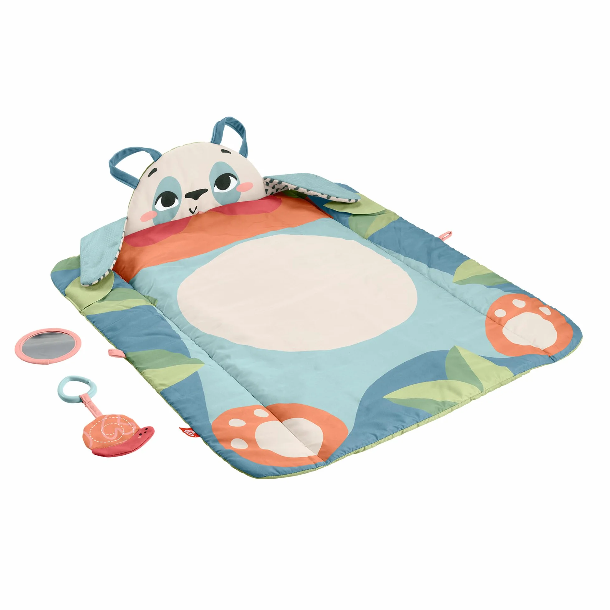 Fisher-Price Planet Friends Mata Wesoła Panda 3w1 z dwoma zabawkami dla noworodków, do zabawy na brzuszku, HKD65