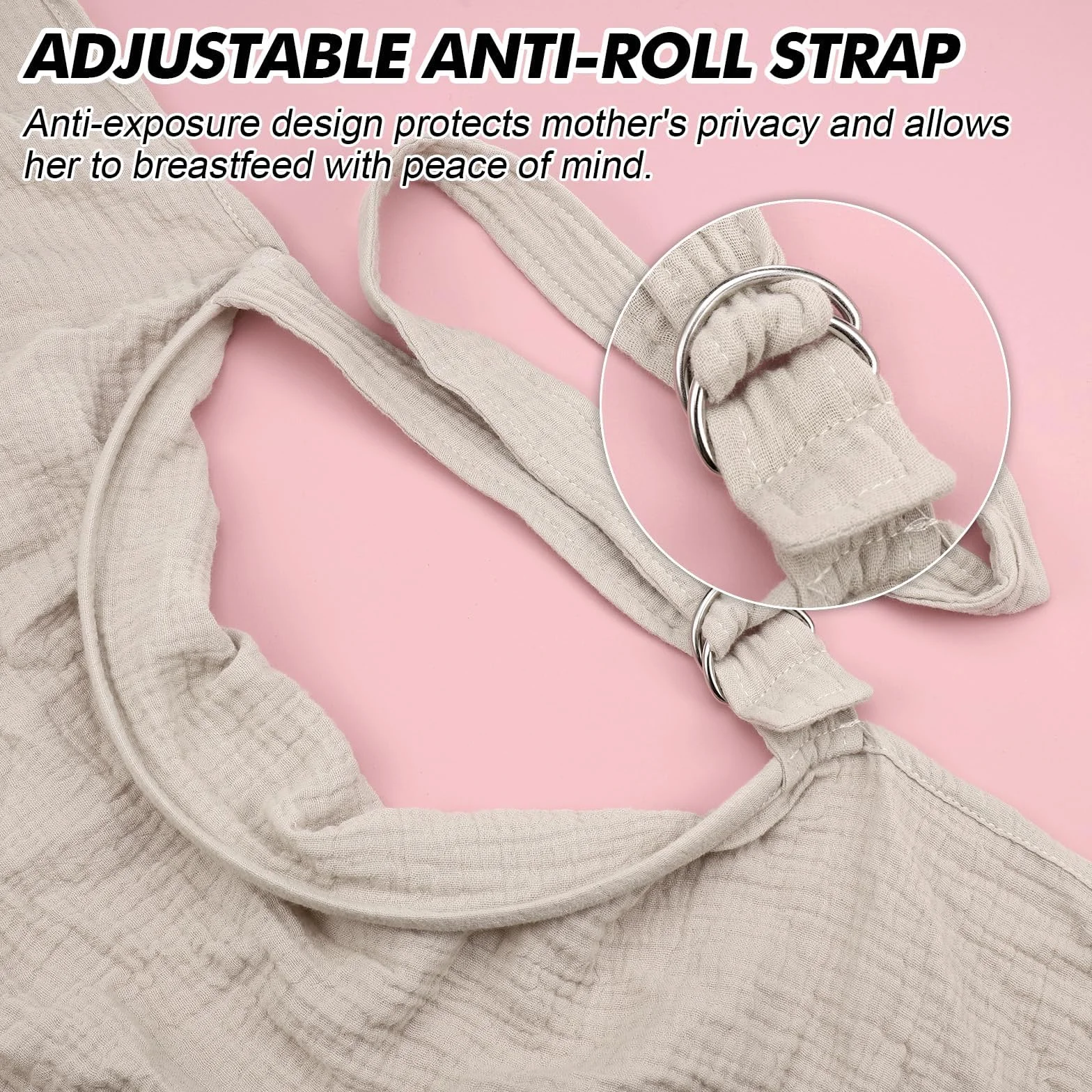 75 x 110 cm Chusta do karmienia z muślinu, szal do karmienia w podróży, prywatny pokrowiec na karmienie dla niemowląt, miękki fartuch do karmienia z bawełny, khaki, fartuch do karmienia na zewnątrz