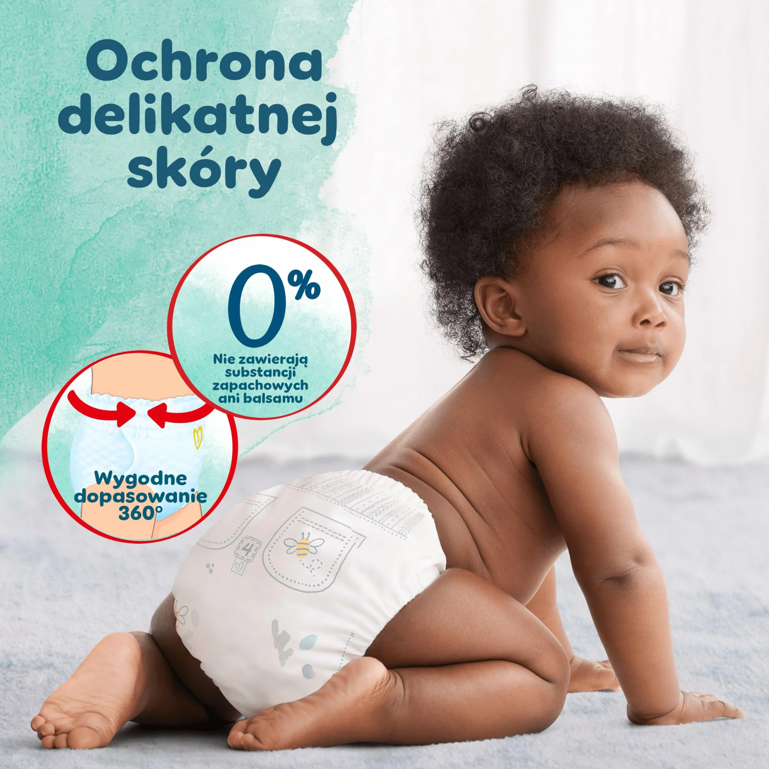 Pampers Harmonie Pantsy rozmiar 6, 132 pieluszki, 15kg+, ochrona delikatnej skóry i taśma 360° Comfort Fit