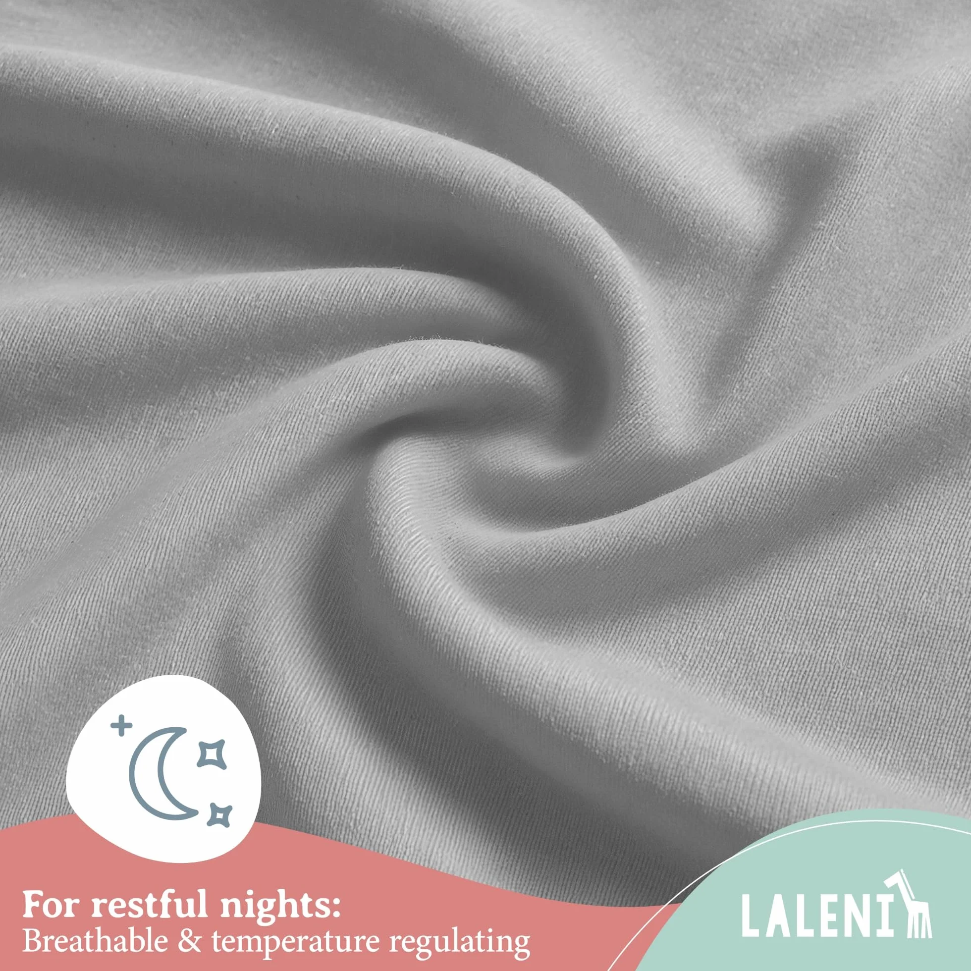 Laleni Jersey Prześcieradło z gumką 70x140 cm (zestaw 2 szt.) do łóżeczka dziecięcego - Certyfikowane przez OEKO-TEX - 100% bawełny - W kolorze szarym