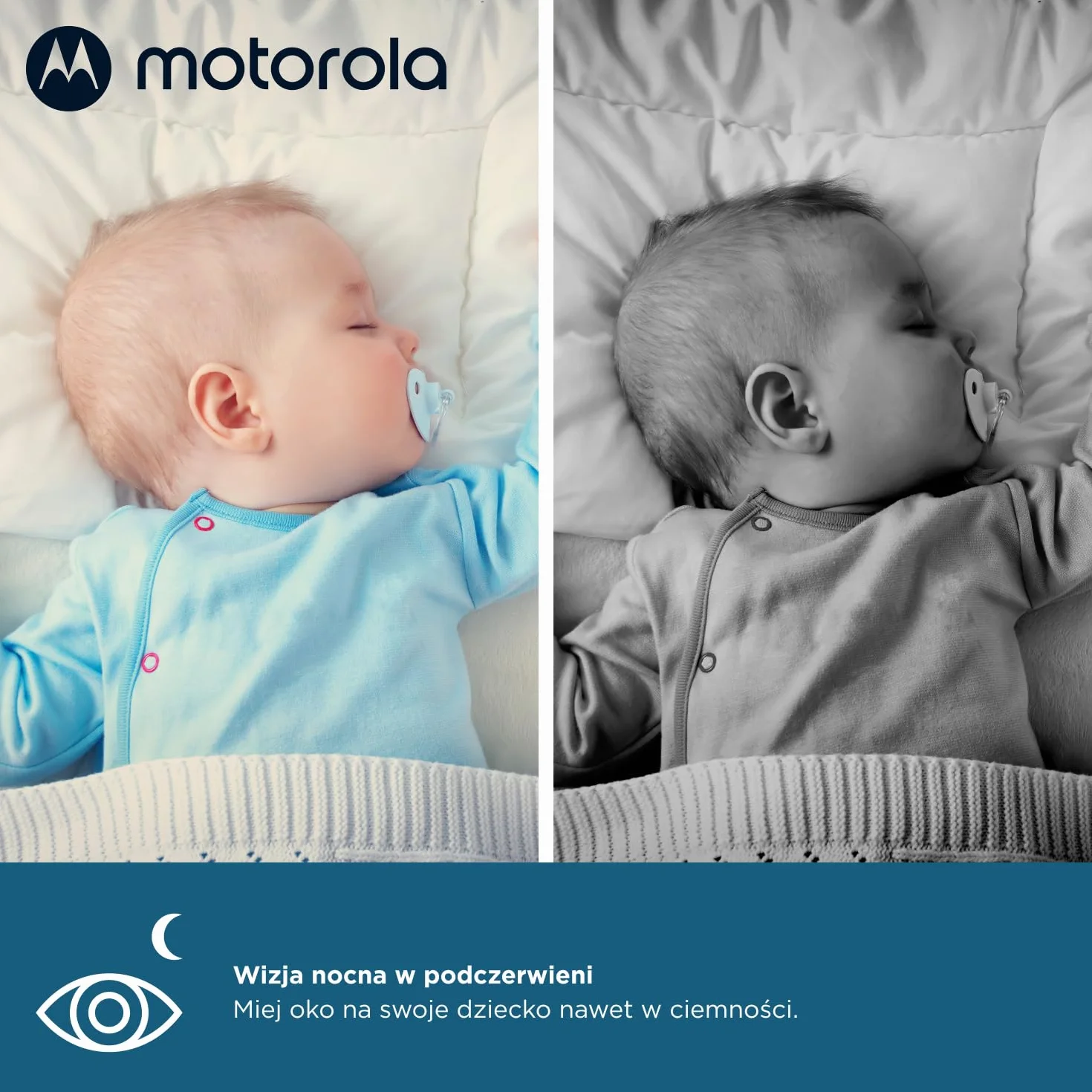 Motorola Nursery VM75 Monitor dla dziecka – 5-calowy monitor dla rodzica, noktowizor na podczerwień, zoom cyfrowy, rozmowa dwukierunkowa i kołysanki