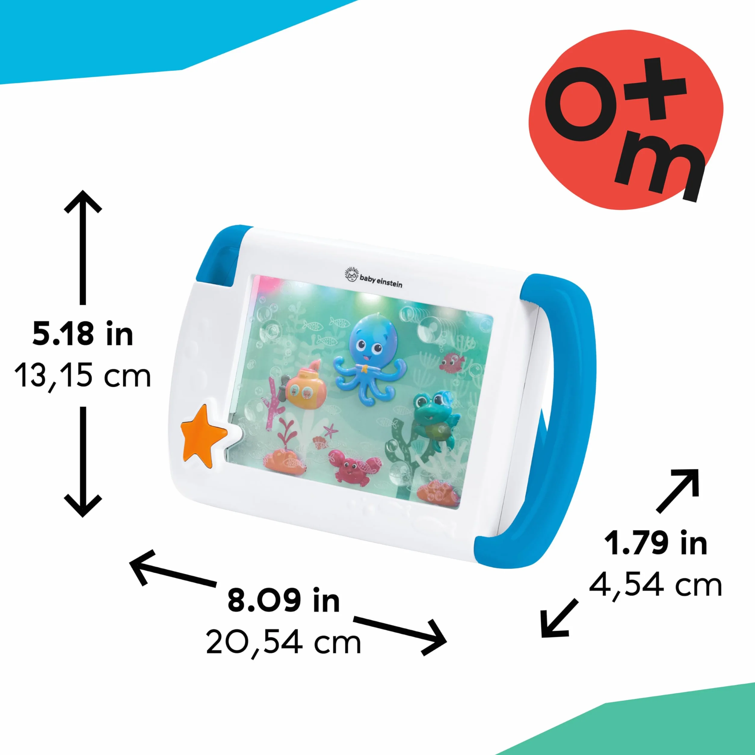 Baby Einstein On-The-Go Sea Dreams, przenośna maszyna dźwiękowa dla niemowląt z muzyką i światłami, dla noworodków w wieku od 0 miesięcy