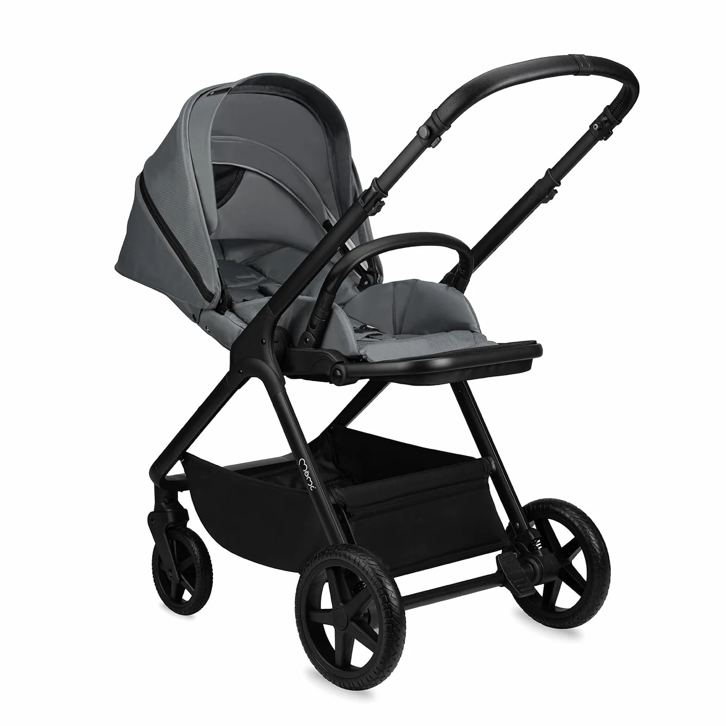 MoMi GISELLE Wózek dziecięcy kombi 2 w 1 z funkcją buggy, 5-punktowy pas bezpieczeństwa, od 1. dnia życia, do 22 kg masy ciała (wózek), kosz na zakupy, materac, ochrona przed deszczem i torba do