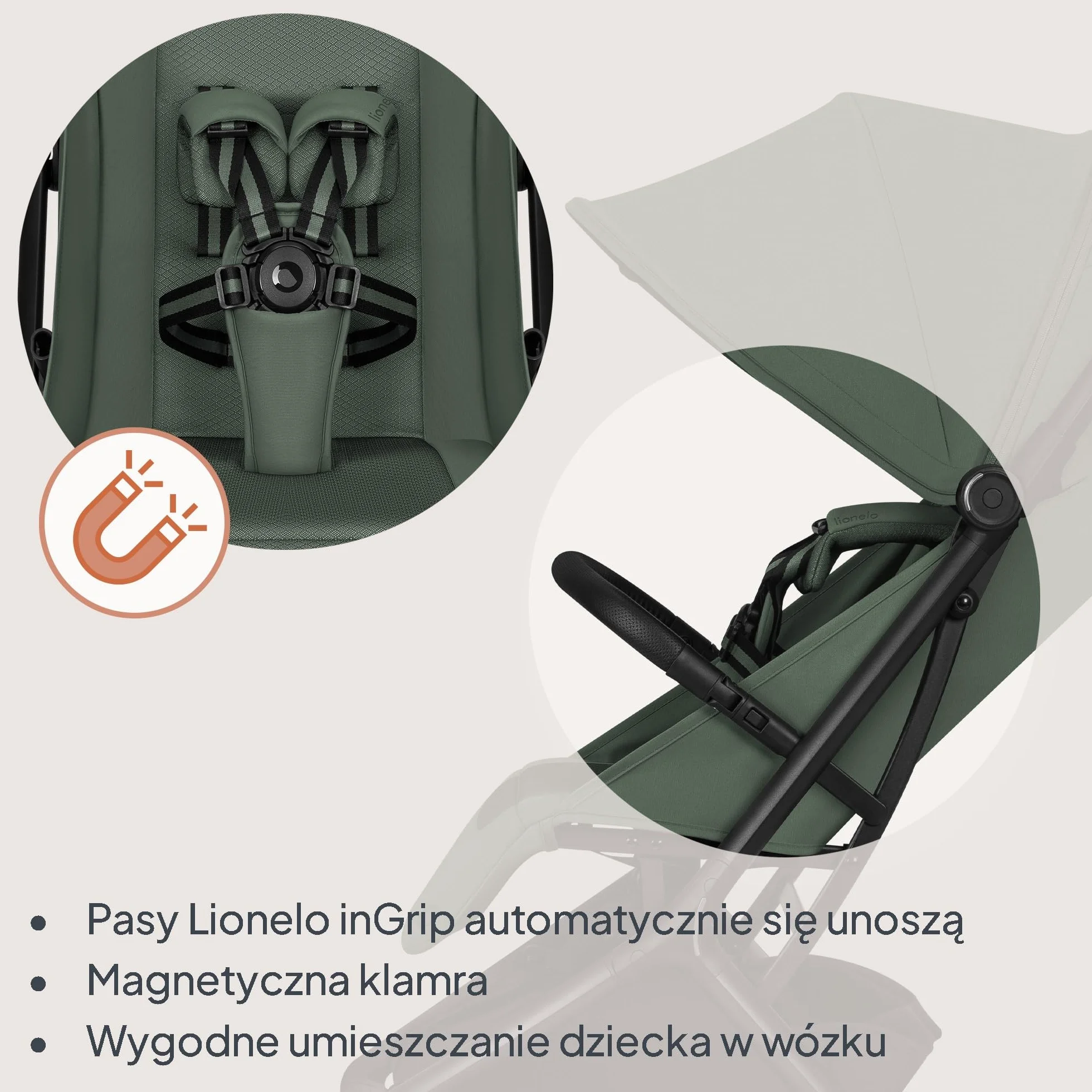 Lionelo Sia wózek podróżny ultralekki i ultra kompaktowy, składany, 5,9 kg, do 22 kg, od 6 miesięcy do 4 lat, pozycja leżąca, zawieszenie, osłona UPF50+, moskitiera, kosz na zakupy 3 kg, uchwyt na