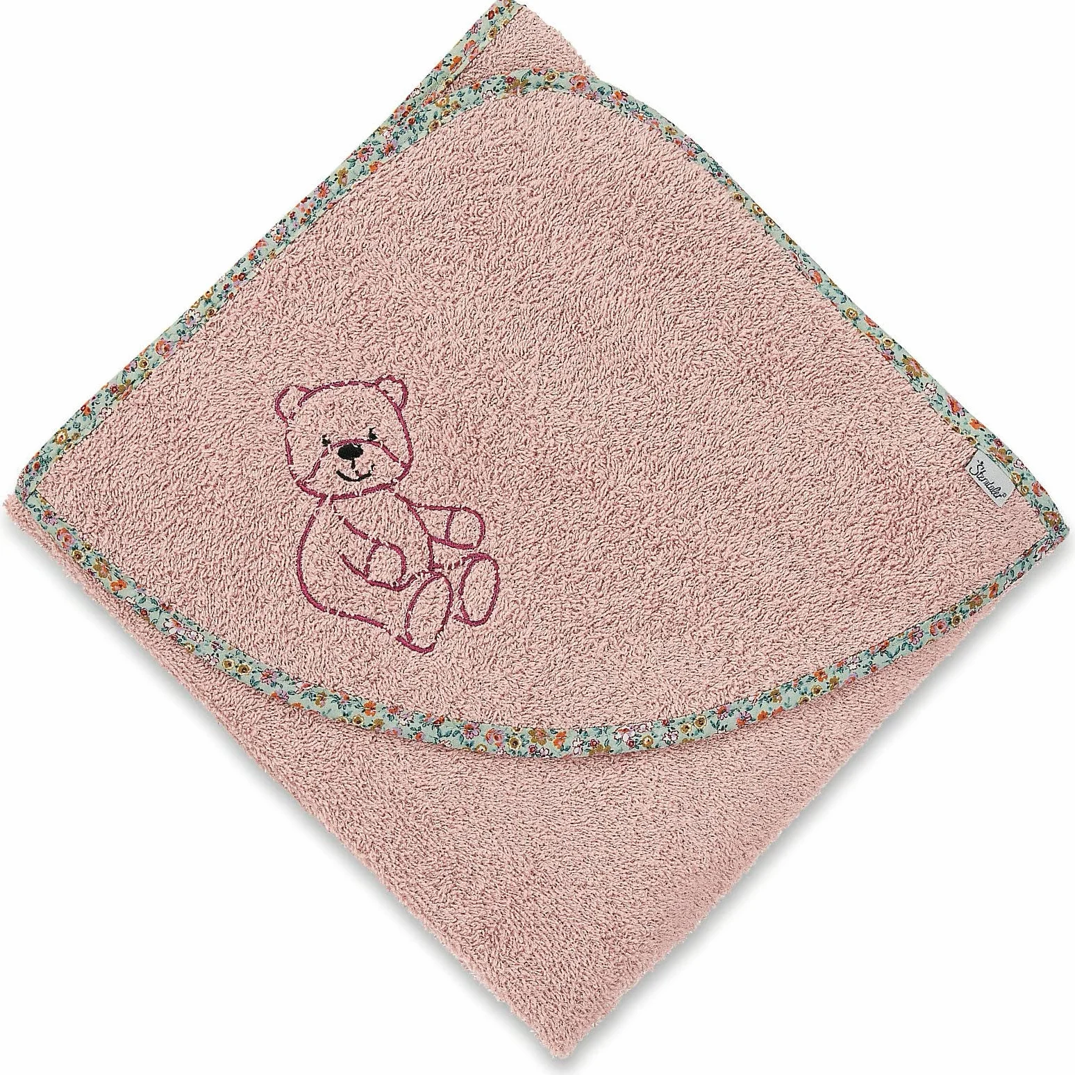 Sterntaler Baylee ręcznik kąpielowy z kapturem, wiek: od 0 miesięcy, 100 x 100 cm, różowy