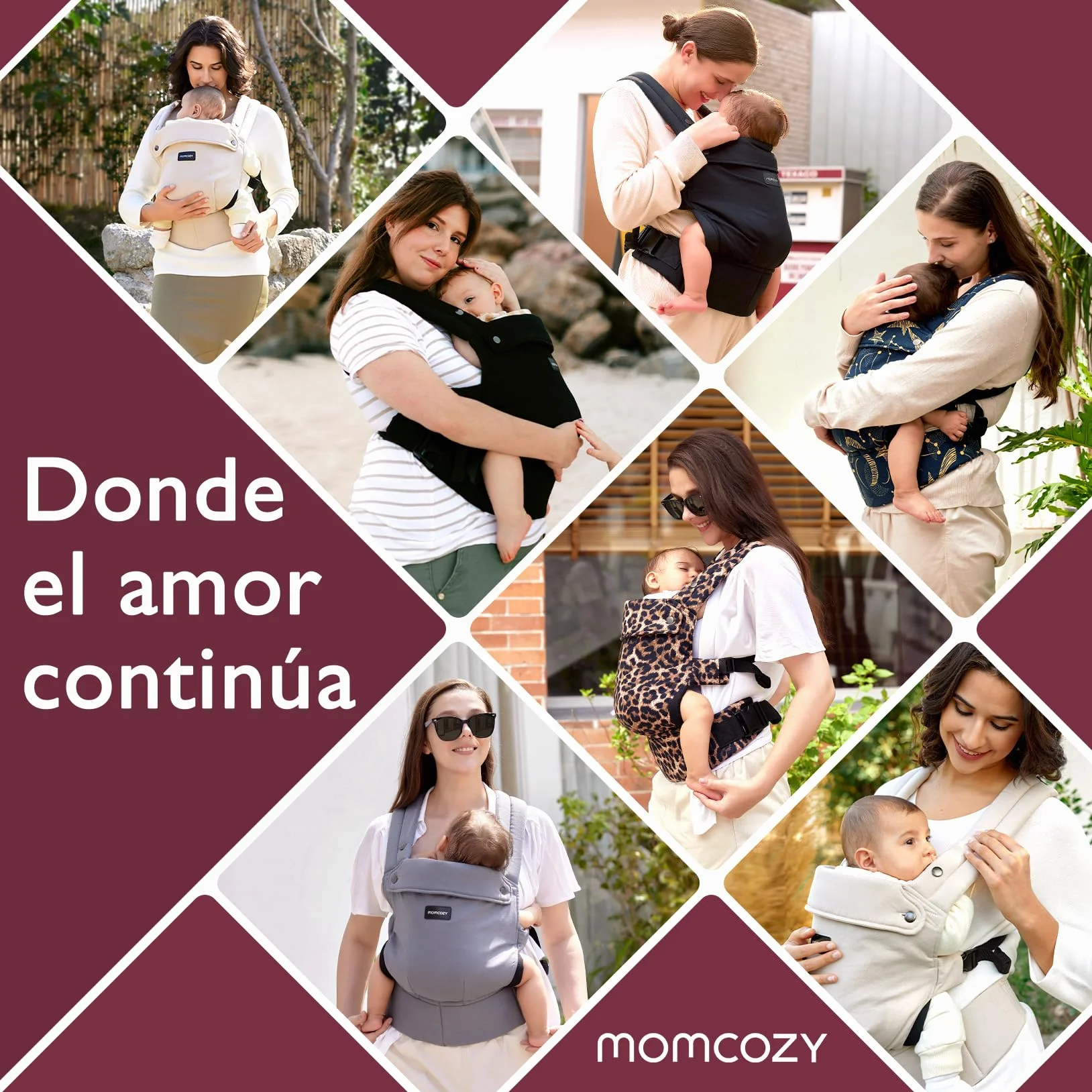 Chusta Momcozy - ergonomiczna, wygodna i lekka, dla dzieci w wieku od 3 do 20 kg (3-24 miesiące), łatwa do noszenia, idealna dla rodziców bez użycia rąk, czarna