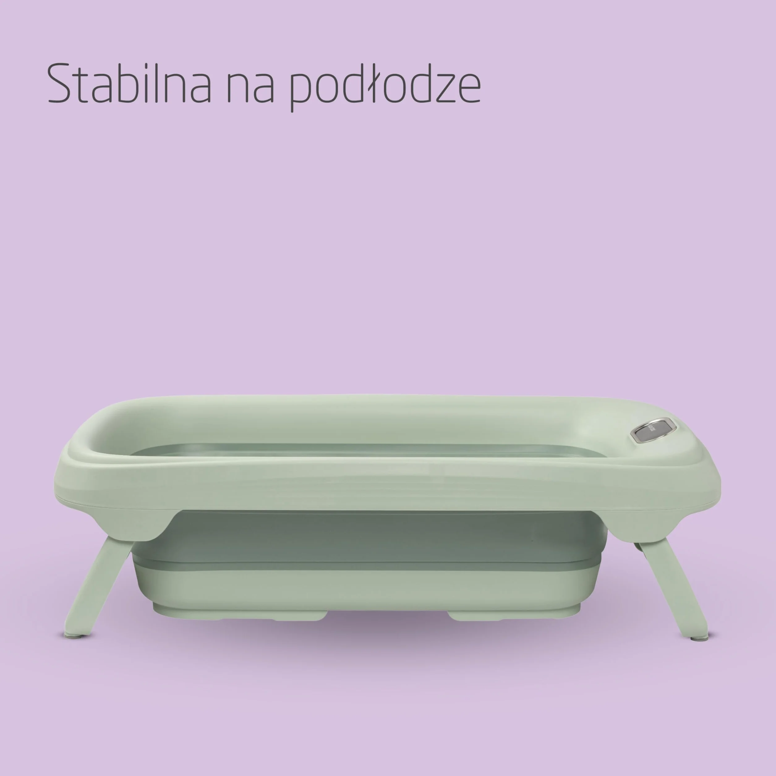 Maxi-Cosi Indigo Składana Wanienka dla Niemowląt, 0-4 lata, Wanienka dla Dziecka, Zabudowany Termometr HighSense, Antypoślizgowa, Hak do Zawieszania, Składana na Płasko, Sage Green