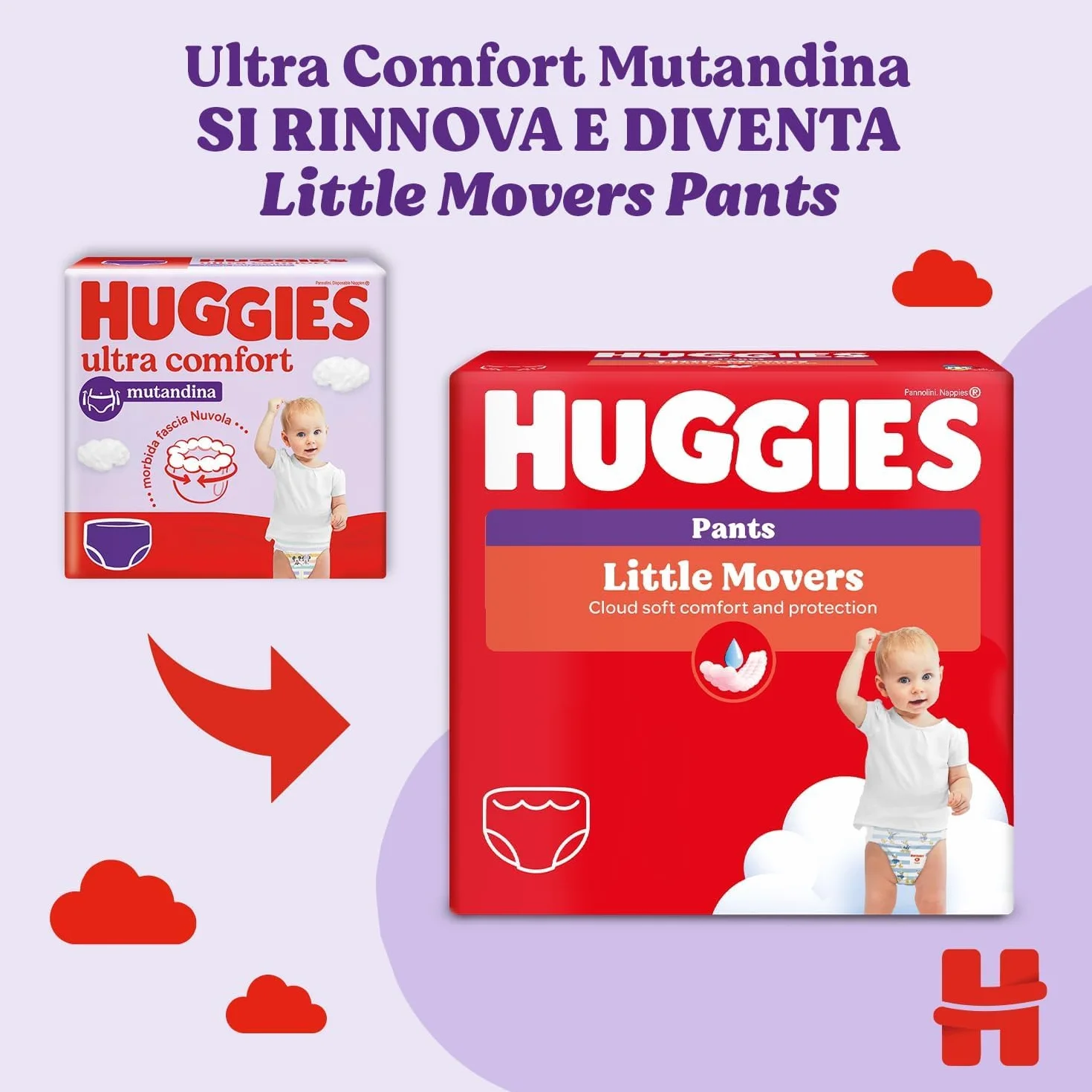 Huggies Ultra Comfort, Pieluchy Rozmiar 4 (9-14 kg), oddychające majtki, opakowanie zapasowe, 60 szt