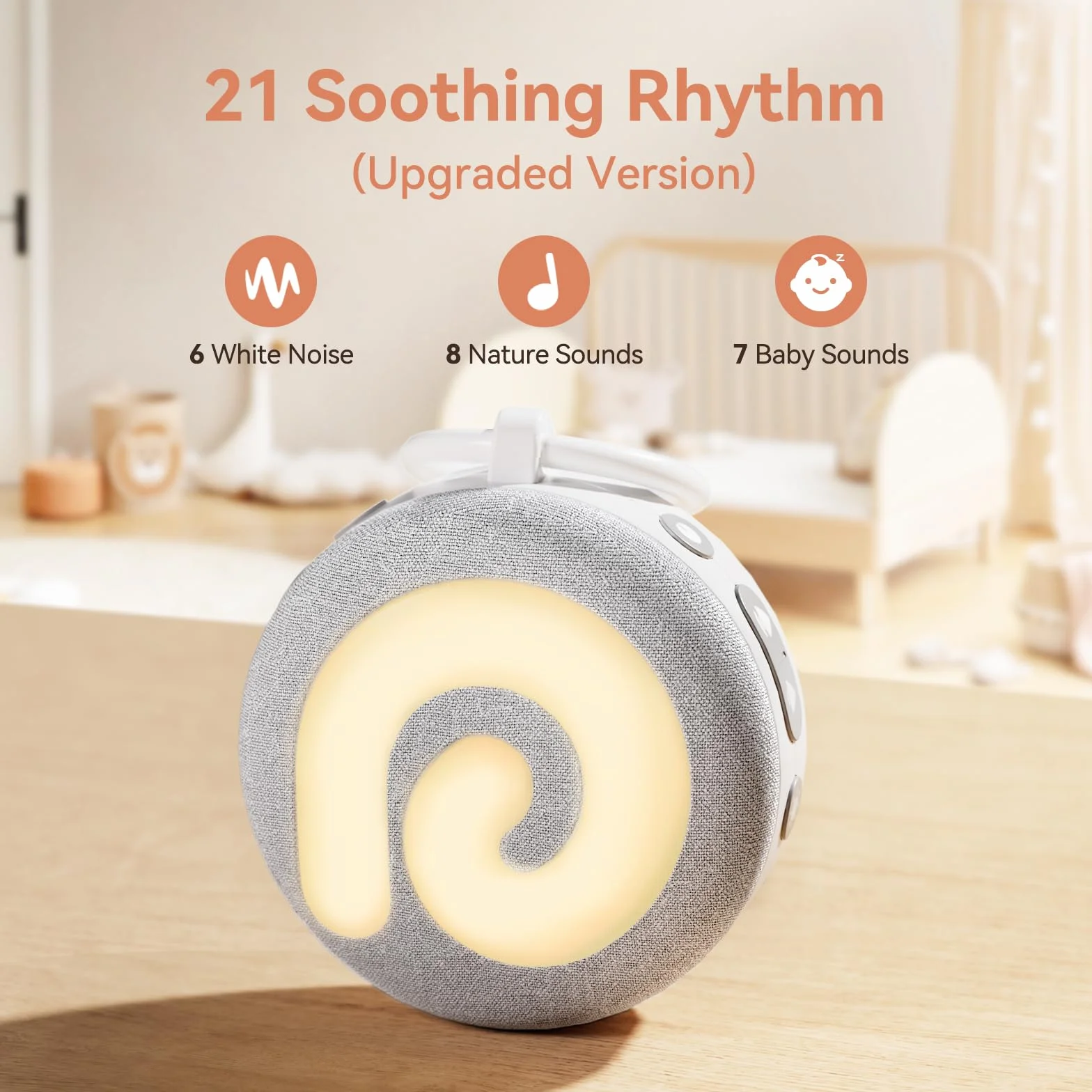 Dreamegg White Noise Machine Baby – D11 zasypianie pomoc dla niemowląt, biały szum, 11 pluszaków muzycznych i światłem