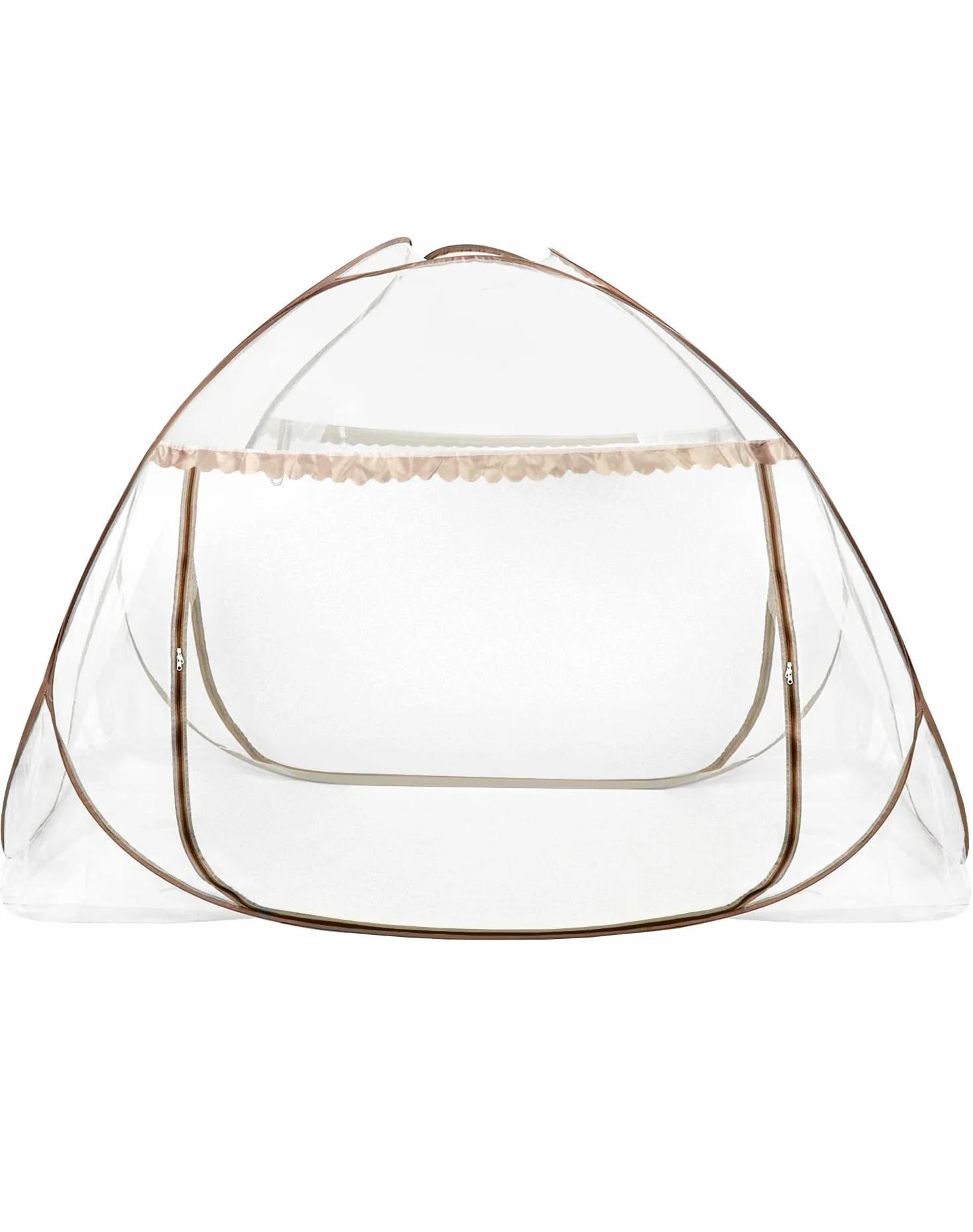 QWORK® Moskitiera do łóżka, moskitiera Pop Up, składana moskitiera z podwójnymi drzwiami, 150x200x150cm