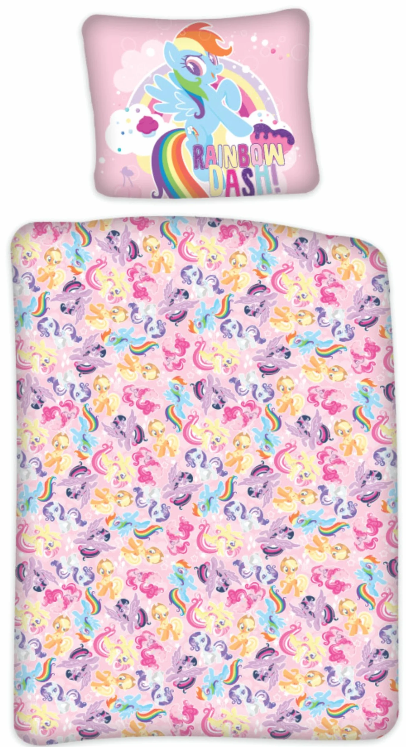 My Little Pony - Dwustronny bawełniany komplet pościeli dziecięcej - poszwa na kołdrę 100x135 poszewka 40x60 cm