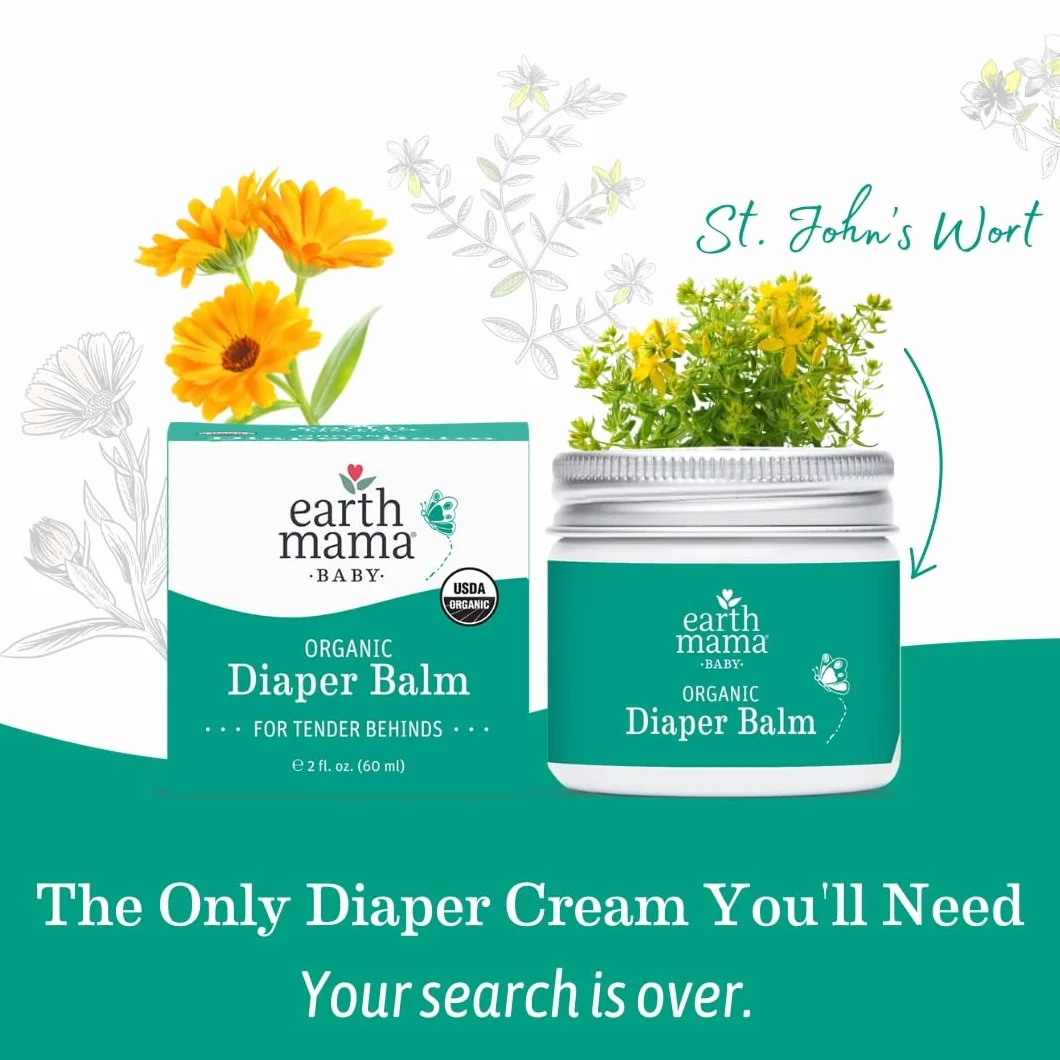 Earth Mama Angel Baby Angel Baby Bottom Balm, 1 opakowanie (1 x 60 ml)