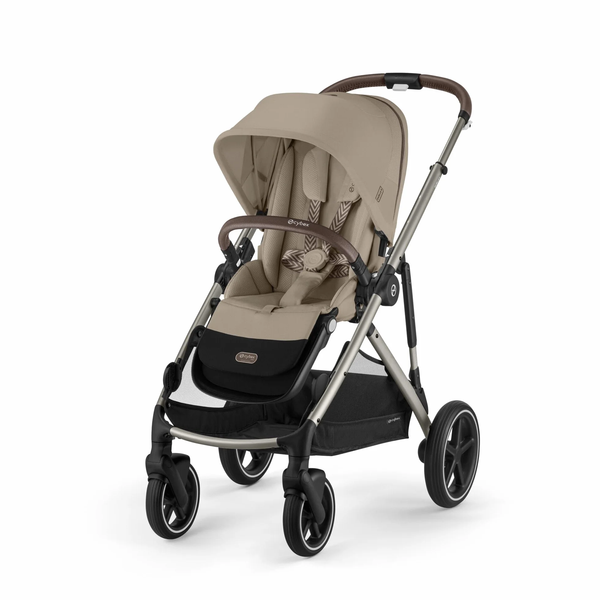 CYBEX Gold wózek dziecięcy GAZELLE S, Od urodzenia do ok. 4 lat, Max. 22 kg (tryb pojedynczy) / 2x 22 kg (tryb duo), System All-in-1 z 20+ konfiguracjami, Almond Beige