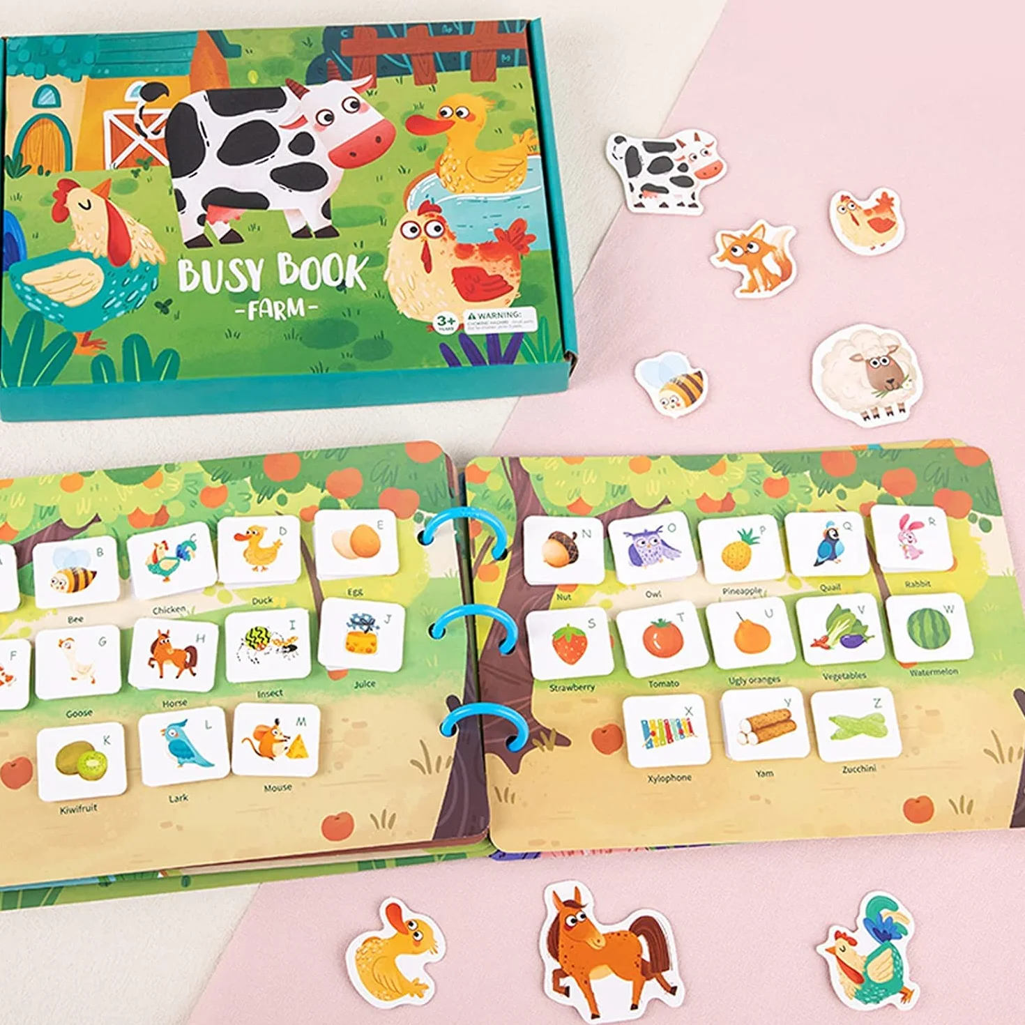 Montessori Quiet Book Busy Book dla dzieci w wieku 14+ lat, spokojna książka, przyklejana książka, ruchliwa książka, sensoryczne zabawki edukacyjne, interaktywna gra dla dzieci