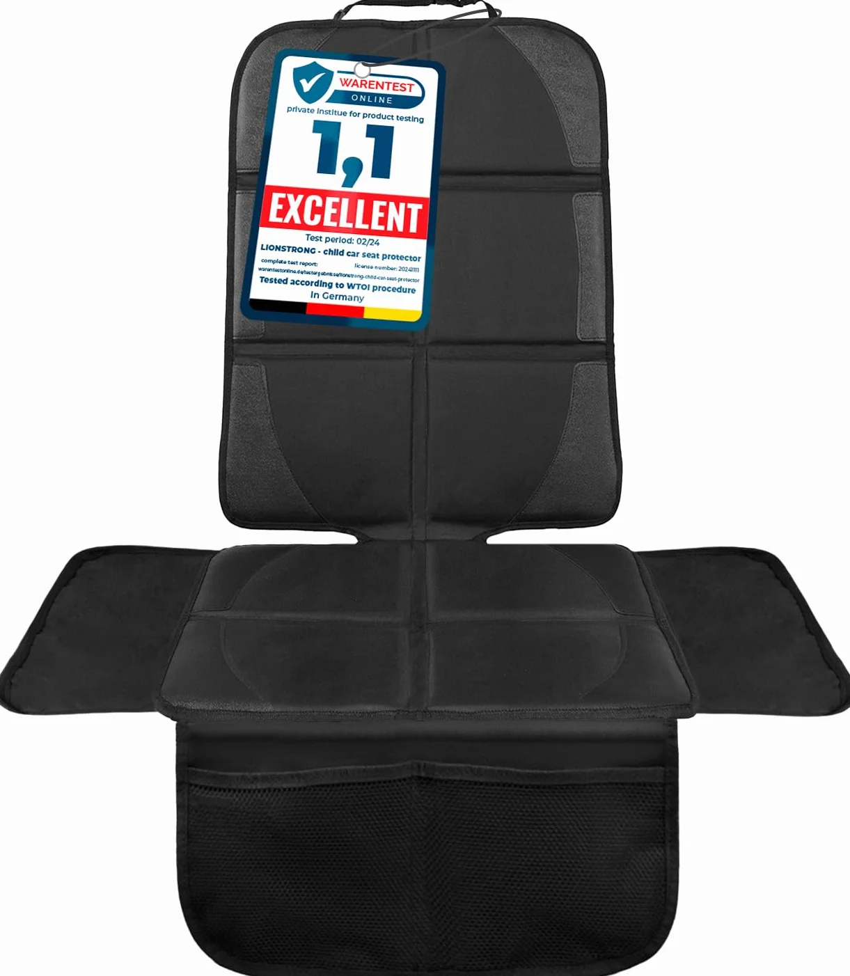LIONSTRONG Podkładka pod fotelik dziecięcy z Isofix, ochraniacz na fotele samochodowe, 1 sztuka w opakowaniu