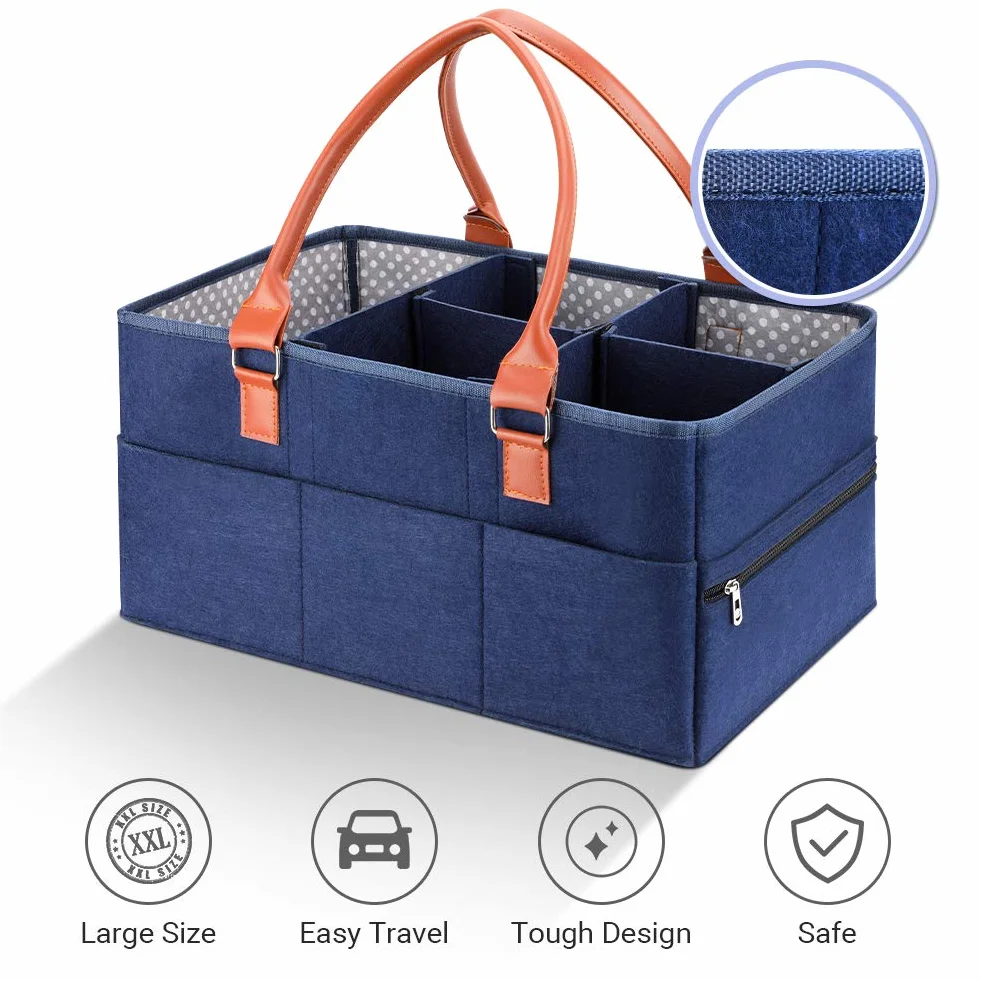 Baby Windel Caddy Organizer, Tragbare Wickeltisch Organizer Windel Ablagekorb Auto Reise Ablagekorb Windeln Aufbewahrungsbox Mit Austauschbaren Fächern
