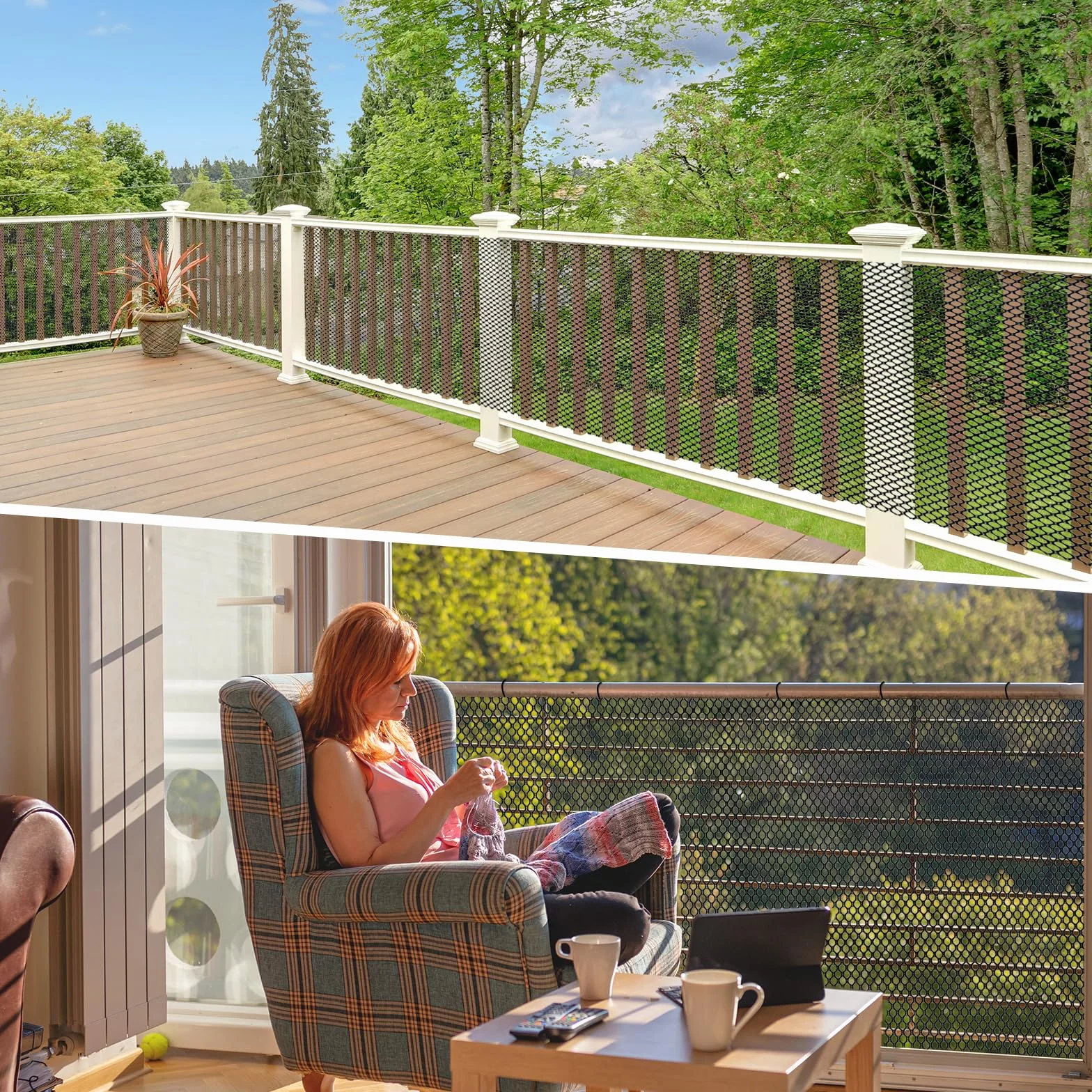 Raxfekro Siatka ochronna na schody dla dzieci, balkon z nylonowym sznurem, klamrą podłogową, zabezpieczająca na schody 300 x 90 cm