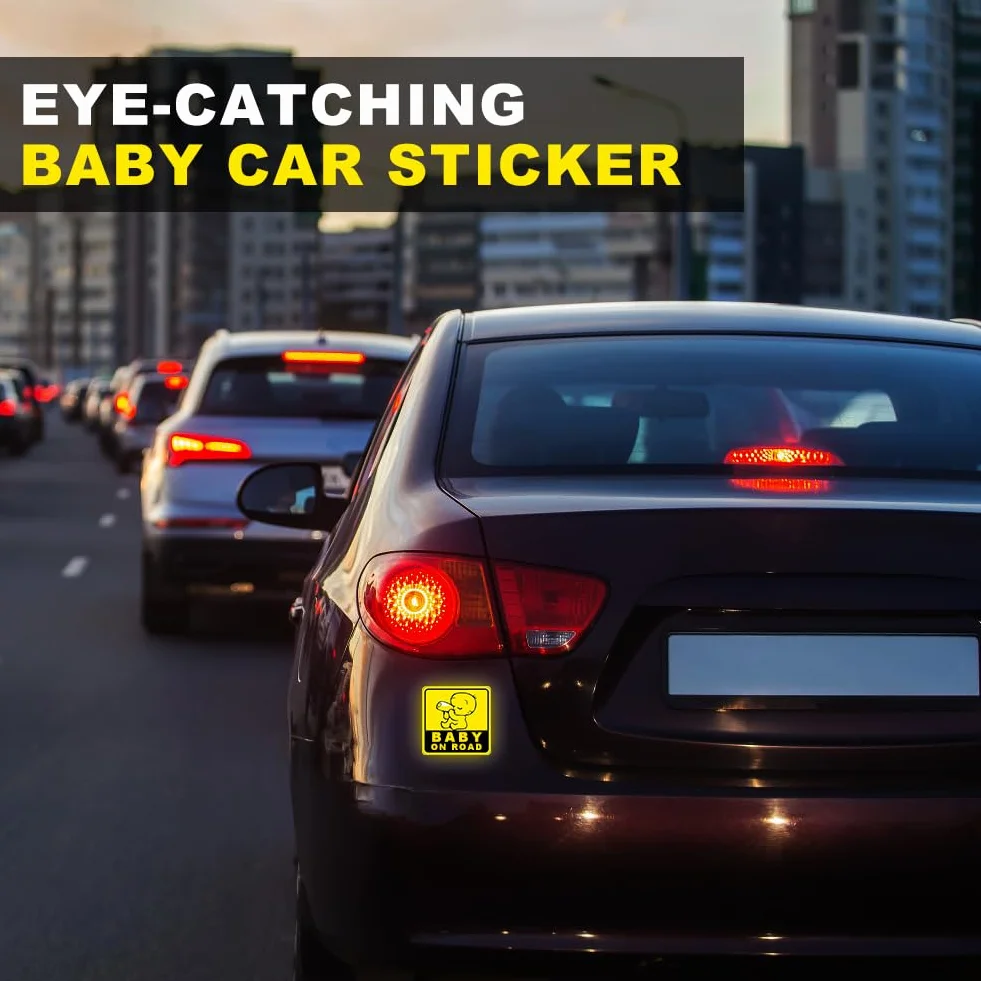 Baby On Board Naklejka do samochodu, 3-pak odblaskowych naklejek na samochód dla niemowląt nowość znak bezpieczeństwa dziecka na pokładzie znak samochodowy dziecko w samochodzie ostrzeżenie na