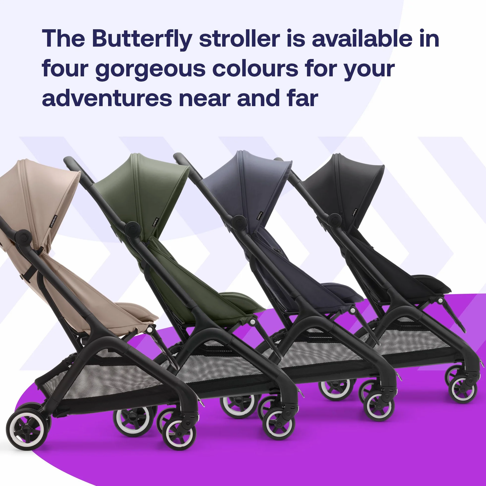 Bugaboo Butterfly ultra kompaktowy wózek podróżny, mały i lekki, składany jedną ręką i łatwy do kierowania, ergonomiczny wózek miejski dla dzieci od 6 miesięcy, z dużą ilością miejsca do