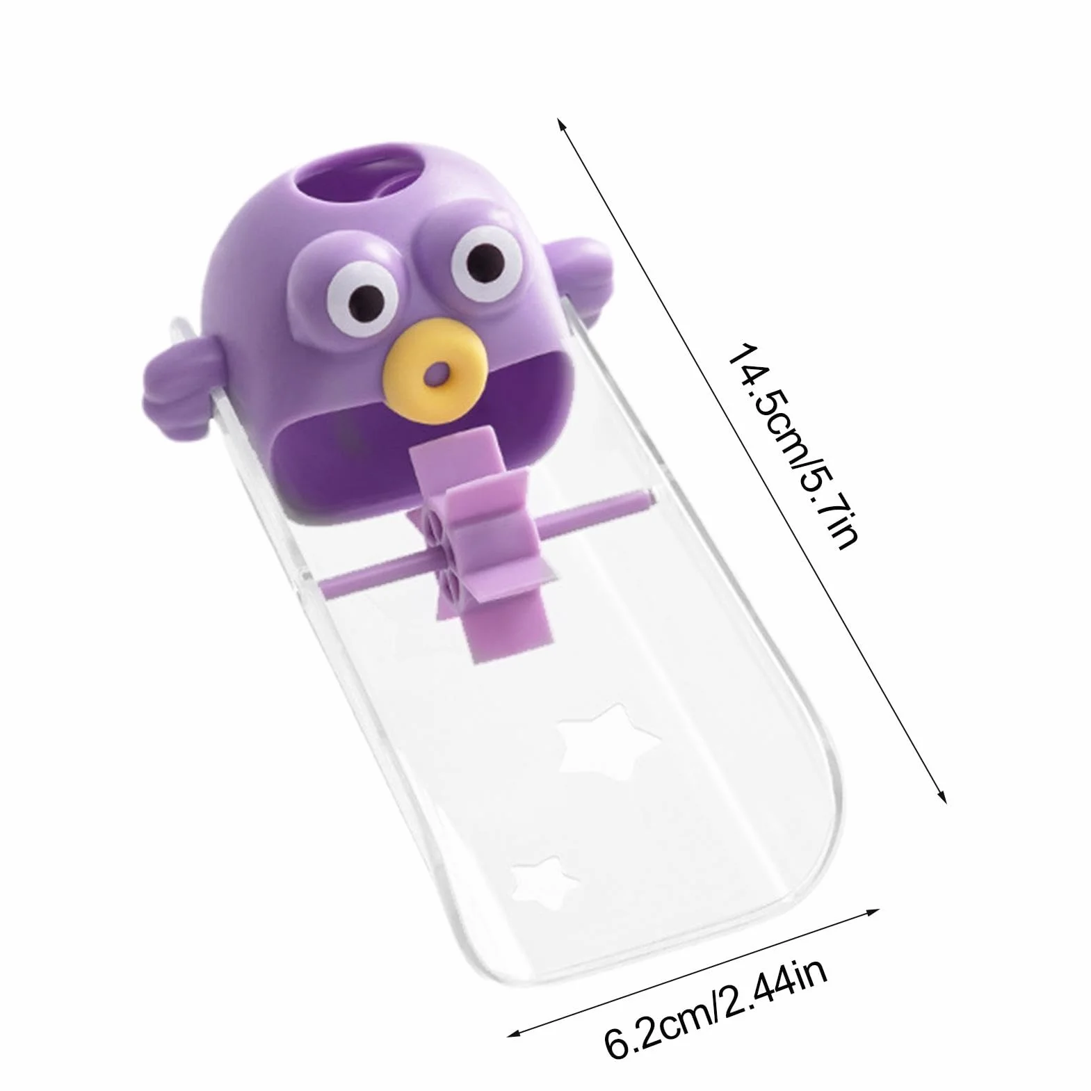 Cartoon Faucet Extension, Toddler Bath Tub Extender, 3.07x2.44x5.7 Inches Purple Orange Secure Compact Portable Tap Adapter, Decorative Sturdy Design Bathroom and Kitchen Use