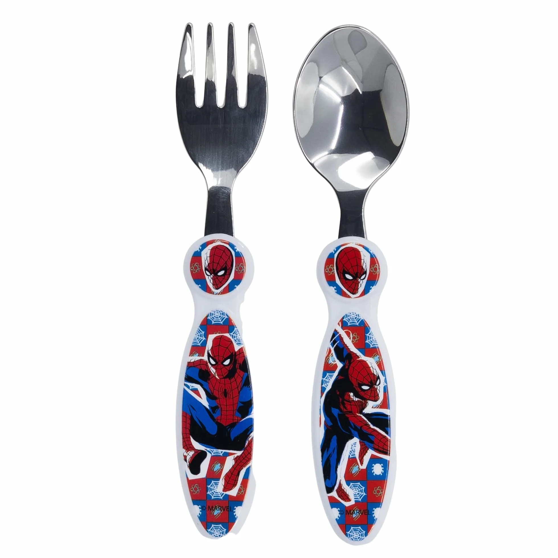 Stor Metalowy zestaw sztućców Marvel Spiderman dla dzieci, wolny od BPA, nadający się do prania i wielokrotnego użytku, nie nadaje się do kuchenek mikrofalowych i zmywarek