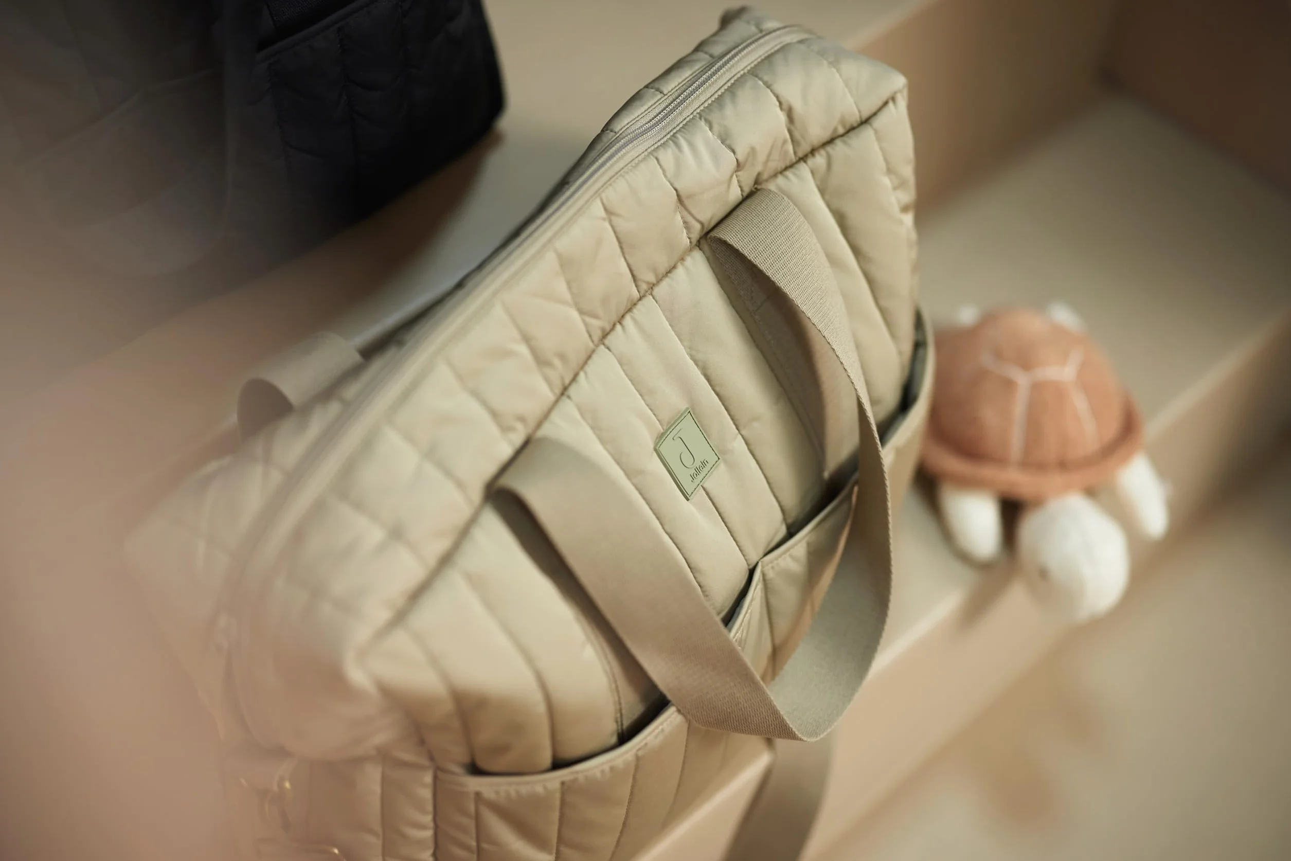 Jollein Torba do przewijania Puffed Moos – Olive Green – odporna na działanie wody – torba do wózka dziecięcego – wielofunkcyjna – oliwkowa zieleń, olive green, Współczesny