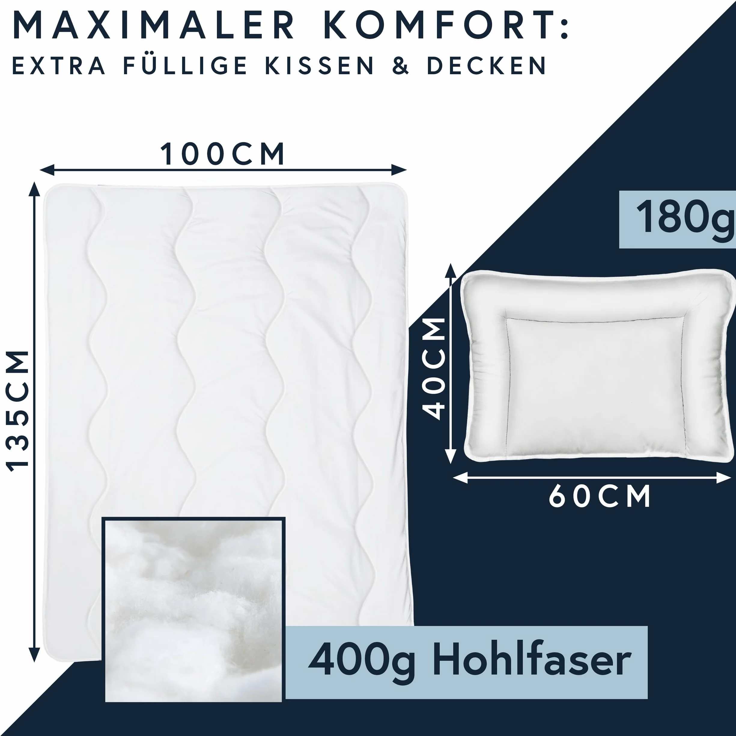 Moon - Zestaw pościeli dla niemowląt – kołdra pikowana i poduszka – ok. 100 x 135 + 40 x 60 cm ze 100% poliestru