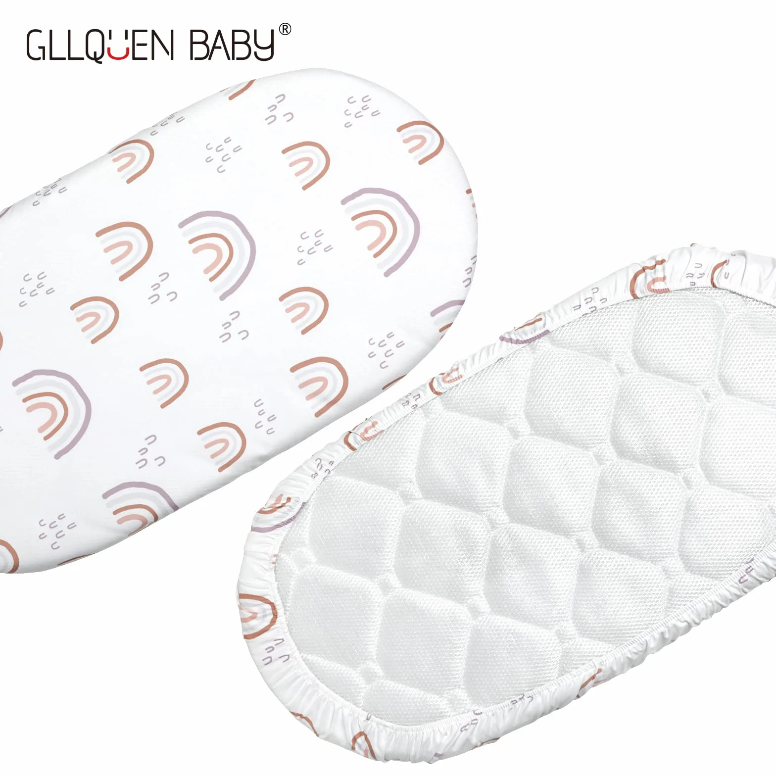 GLLQUEN BABY Prześcieradło z gumką Moses Basket dla noworodków, 100% mikrofibra, Oeko-tex100, przytulne i oddychające prześcieradła do łóżeczka dziecięcego dla chłopca i dziewczynki, łatwe w