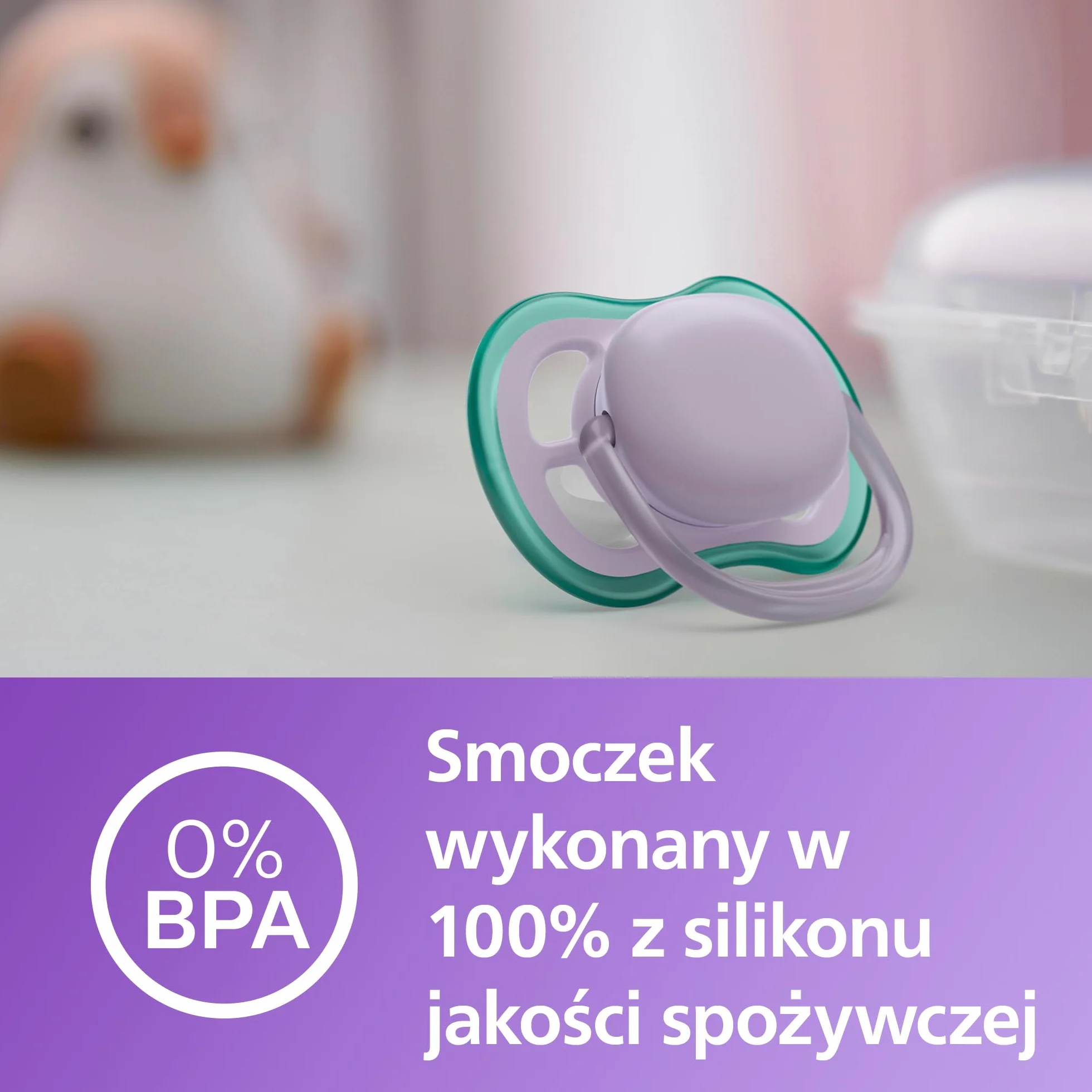 Philips Avent Ultra Air Smoczki, lekkie, przepuszczające powietrze smoczki dla dzieci w wieku 0–6 miesięcy bez bisfenolu A, z etui ze sterylizatorem, model SCF085/24