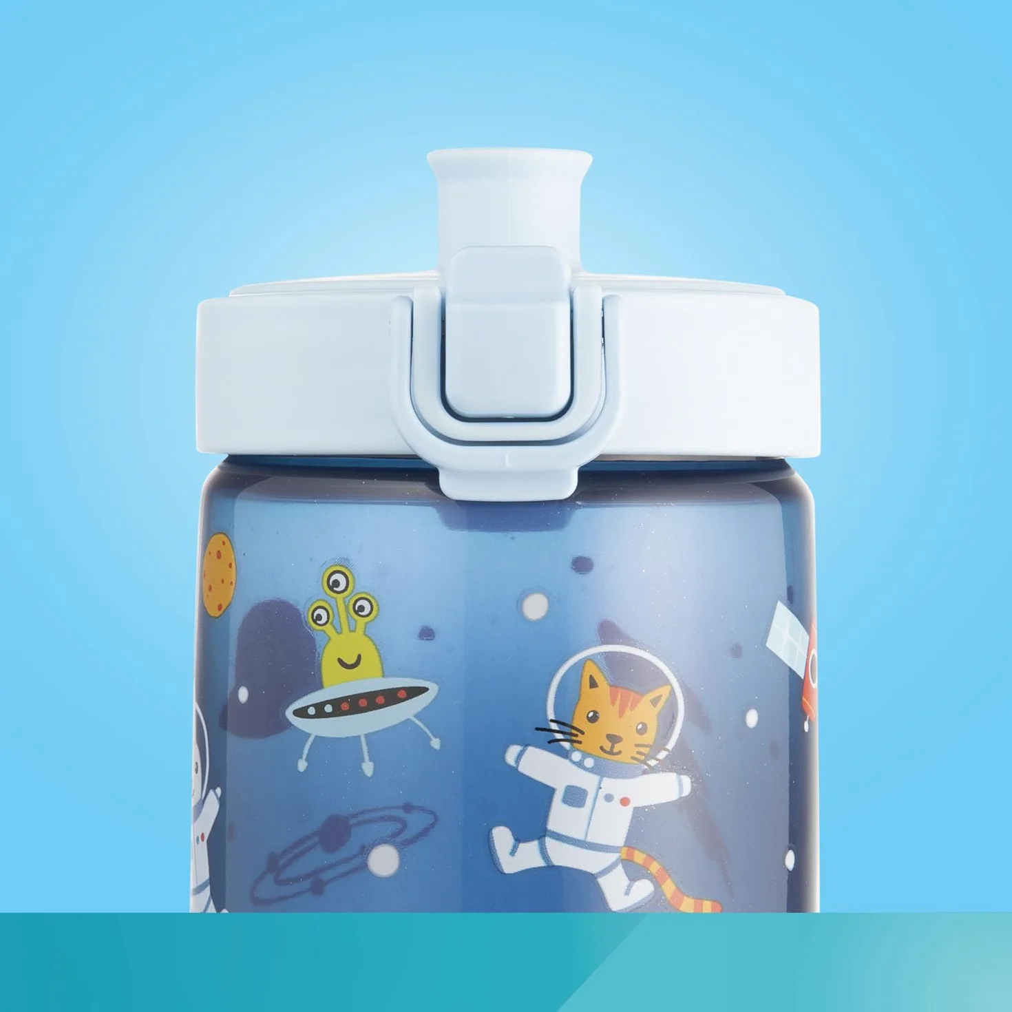 Canpol babies Bidon na wodę dla dzieci od 2,5 r.ż. Junior 400 ml Blokada przycisku, Wygodny do picia i mycia ustnik (Różowy)