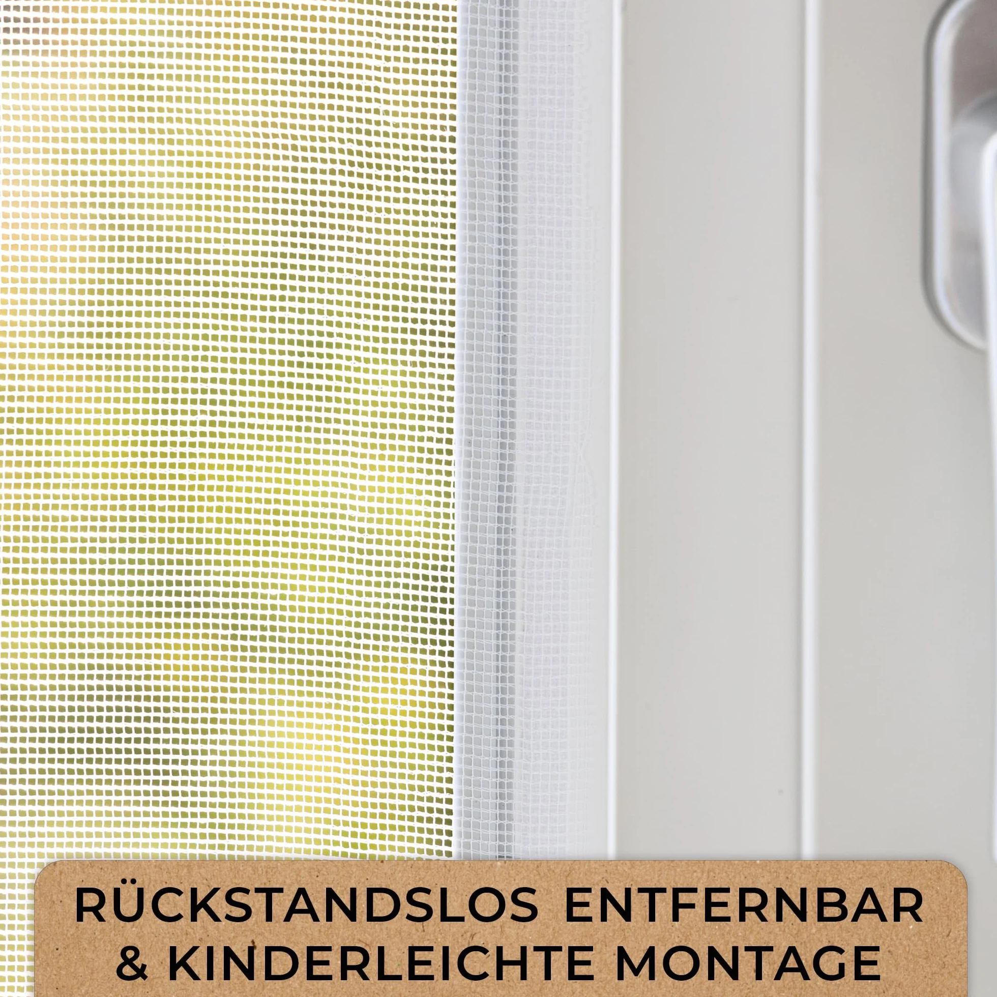 MÜCKENMEISTER® Moskitiera okienna (130 x 150 cm, biała) – moskitiera na okno z możliwością przycięcia, ochrona przed owadami na okno z paskiem klejącym