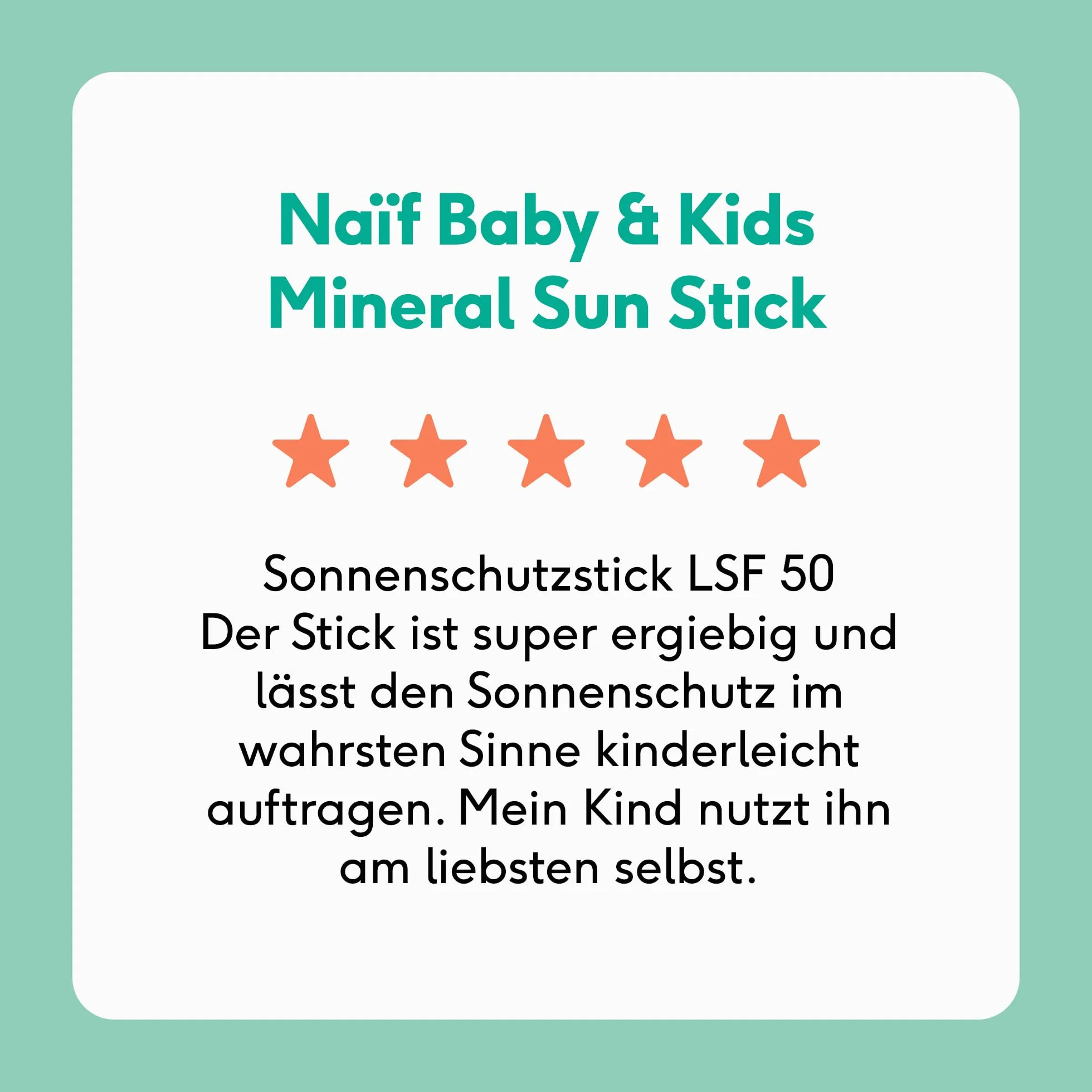 Naïf - Mineralny kij chroniący przed słońcem - dla niemowląt i dzieci - SPF 50-0% perfum - sztyft bez mikroplastiku, olejów mineralnych lub silikonów - ochrona UVA i UVB - wodoodporny - testowany