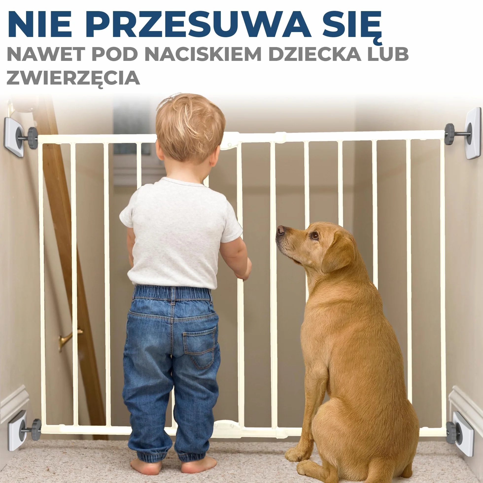 Hoffenbach 4x Podkładki Ochronne na Ścianę do Bramki Schodowej i Drzwiowej – Prostokątne Nakładki Ochronne do Bramki Rozporowej – Ochrona Ścian i Drzwi bez Wiercenia