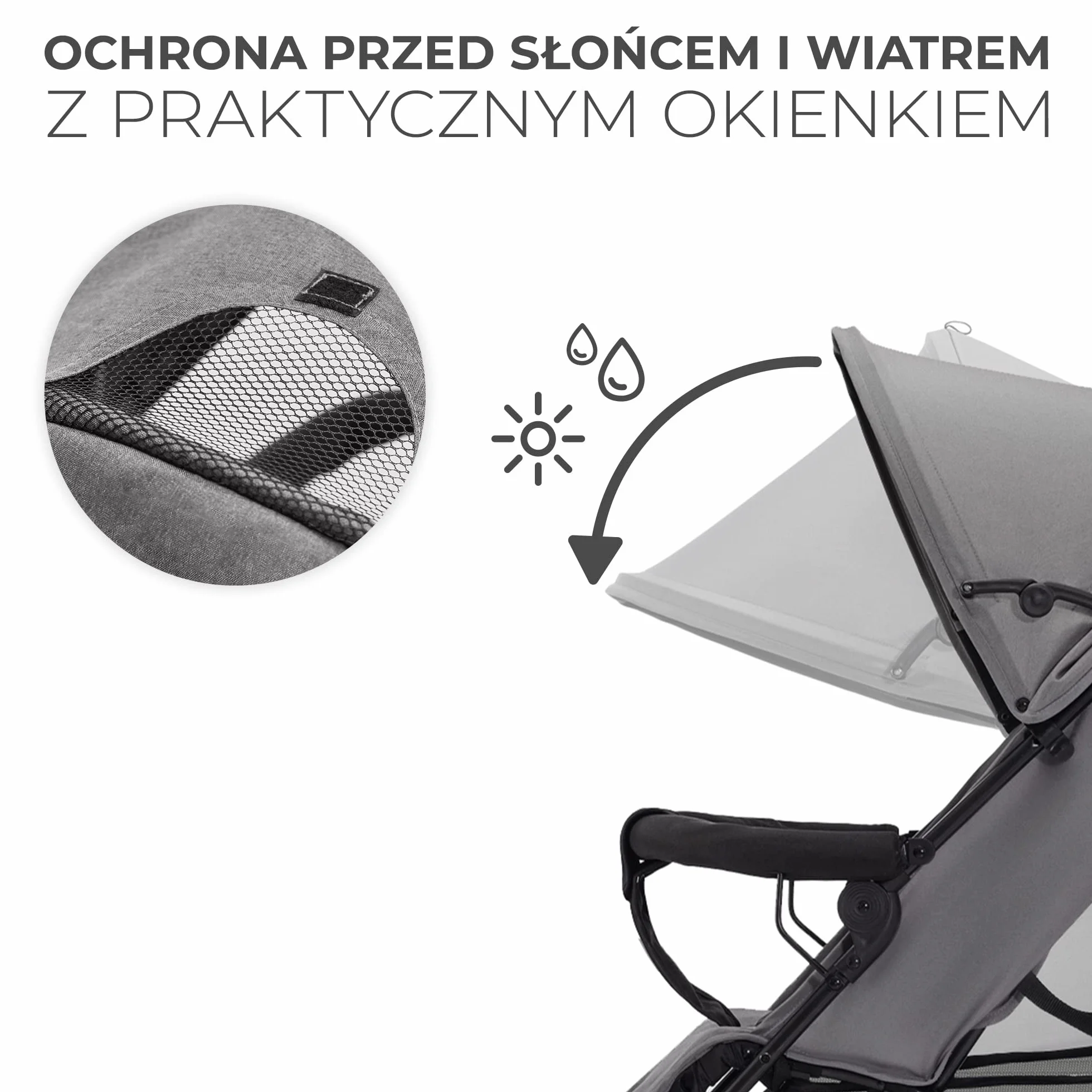kk Kinderkraft TIK Lekka Spacerówka, Parasolka, Wózek dziecięcy, na podróż, Składany do kompaktowych rozmiarów, Lekka, tylko 6,5kg, Regulacja oparcia, od 6 miesięcy, max obciążenie 17kg, Szary