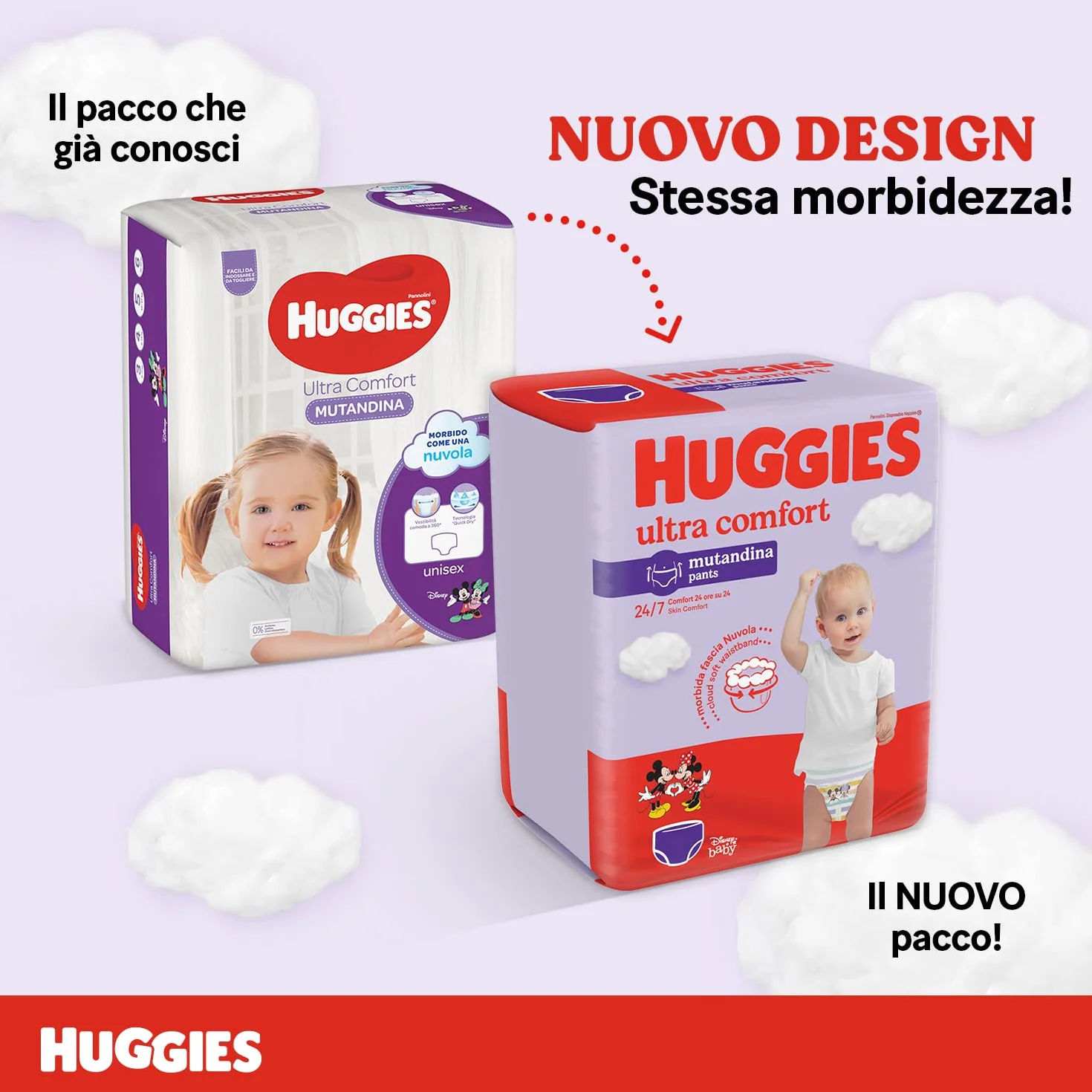 Huggies Ultra Comfort, pieluchy Rozmiar 5 (12-17 kg), oddychające majtki, projekt Disneya, opakowanie zapasowe, 56 sztuk