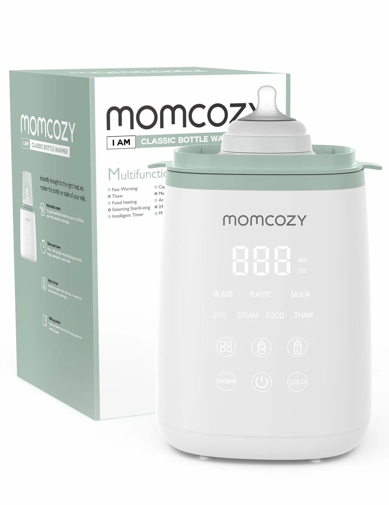Momcozy Podgrzewacz do butelek, szybki podgrzewacz do mleka dla niemowląt z dokładną regulacją temperatury i automatycznym wyłączaniem, wielofunkcyjny podgrzewacz do butelek do mleka matki,