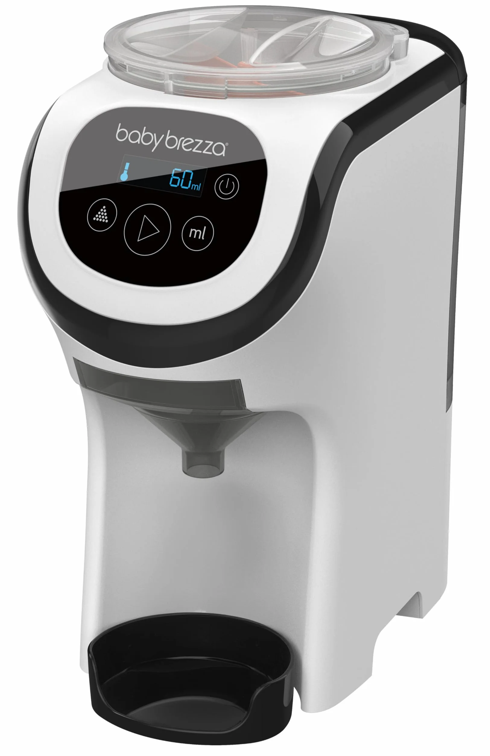 Baby Brezza Formula Pro Mini - podróżny ekspres do mleka biały automatyczny zaparzacz do butelek – idealnie miesza mleko w proszku i wodę za pomocą jednego przycisku.