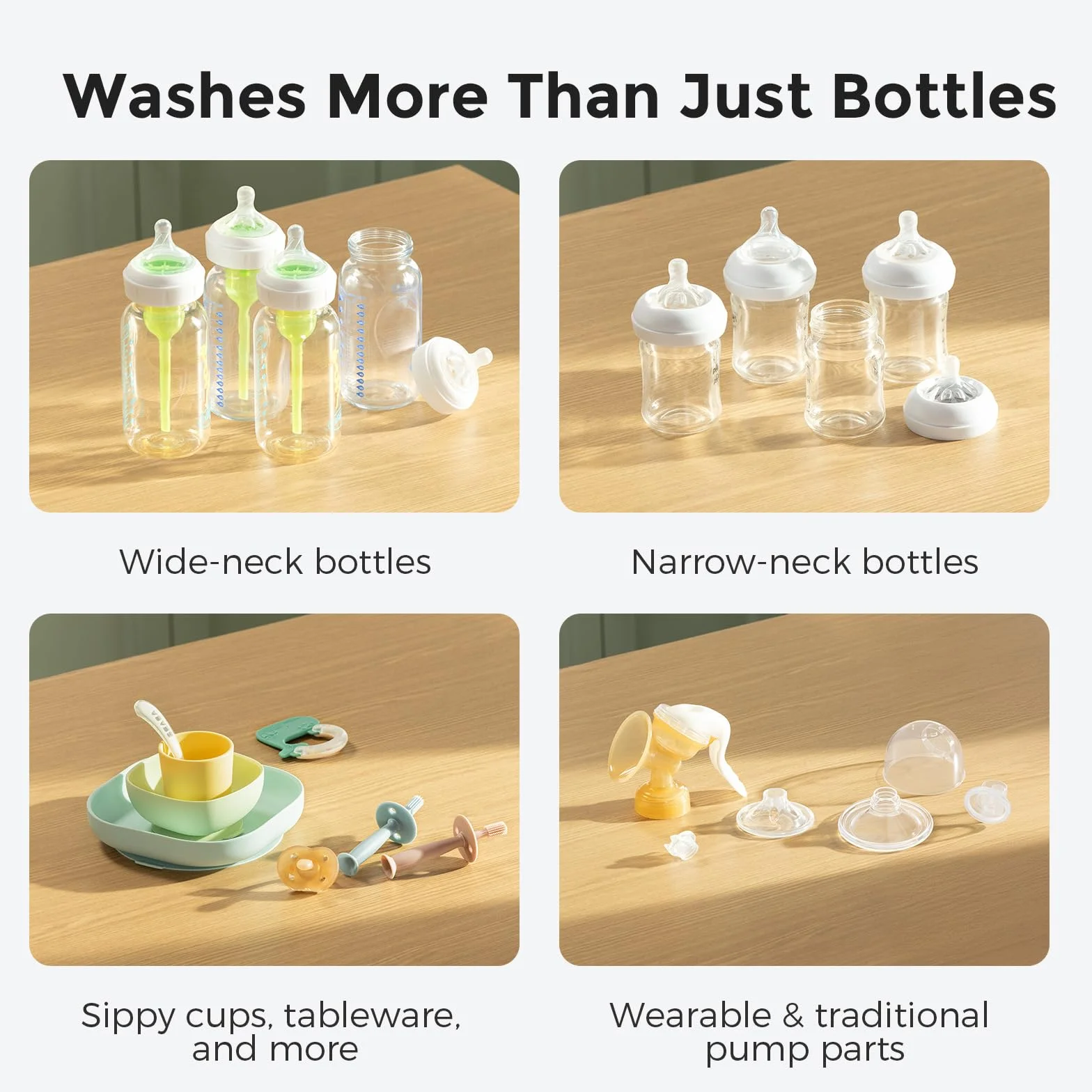 Momcozy Bottle Washer – najszybszy środek do mycia butelek z wysokim ciśnieniem 2,2 kPa, zabijający 99,9% zarazków, szybki cykl 19 minut, do wszystkich marek butelek