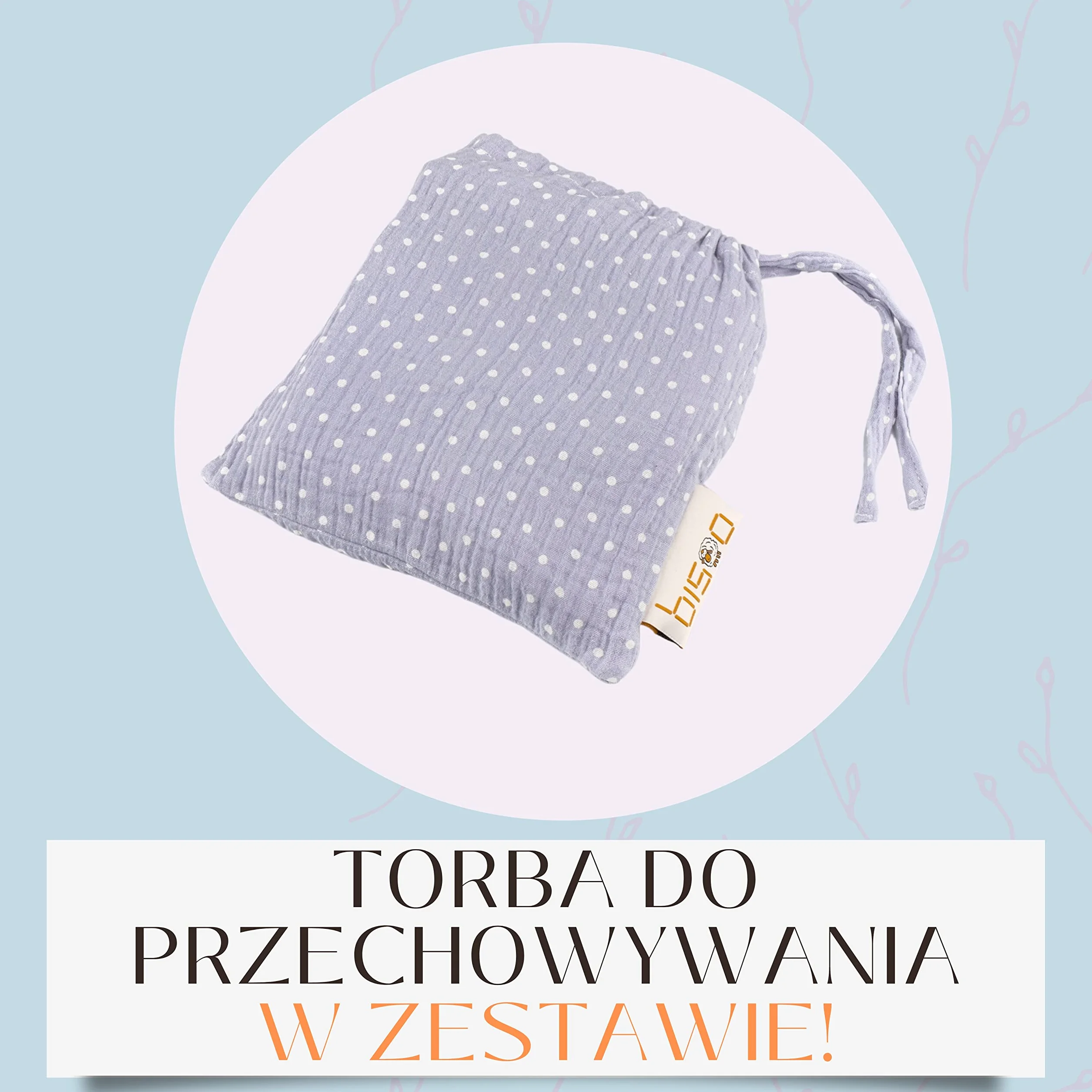 Bisoo Chusta do Karmienia z 100% Muślinu - Regulowana i Oddychająca Wielofunkcyjne Narzuta do Dyskretnego Karmienia Piersią i Dołączoną Torbą - Baby Blue