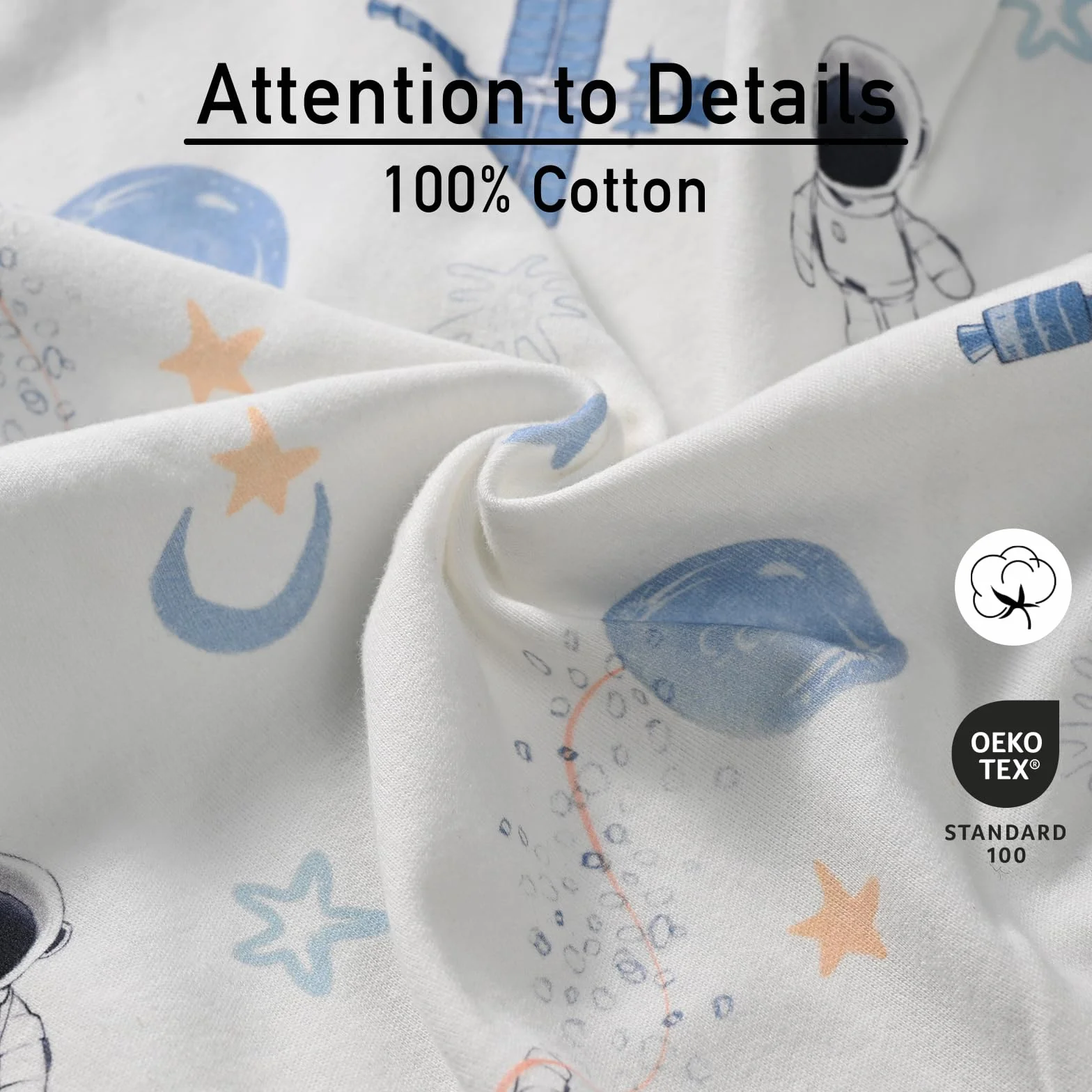 GLLQUEN BABY Swaddles Otulacz niemowlęcy 0-3 miesiące, 100% organiczna bawełna śpiwory dla noworodków, Oeko-tex100 śpiwór dla małych dzieci, uniseks 3-pak otulacz (Astronauta)