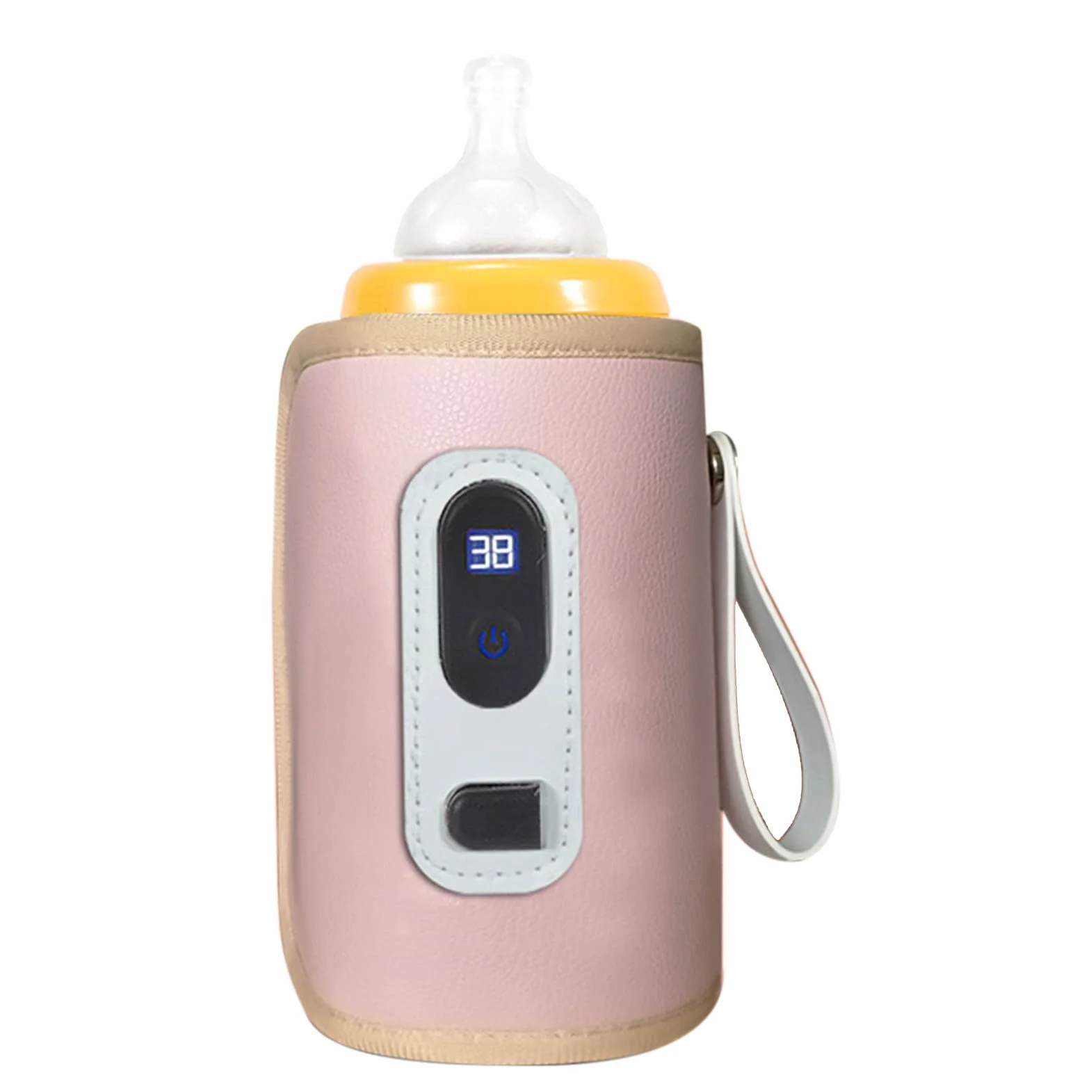 USB Podgrzewacz do Butelek dla Niemowląt, Przenośny Podgrzewacz do żywności dla Niemowląt Ekran LCD Wyświetlacz Podgrzewacz do Butelek z Mlekiem dla Niemowląt do Podróży Domowych