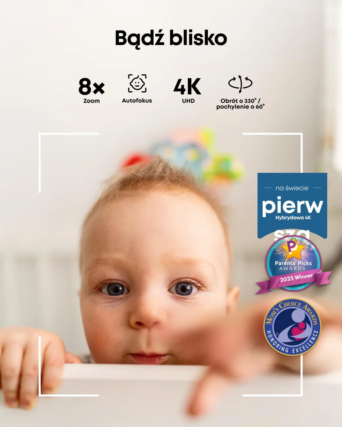 eufy Niania z kamerą, sterowanie przez aplikację i offline, 4K HD, ultraczysty tryb nocny, funkcja obrotu i nachylenia, mobilna kamera z wbudowaną baterią, ANR, inteligentne alerty, przełącznik Wi-Fi