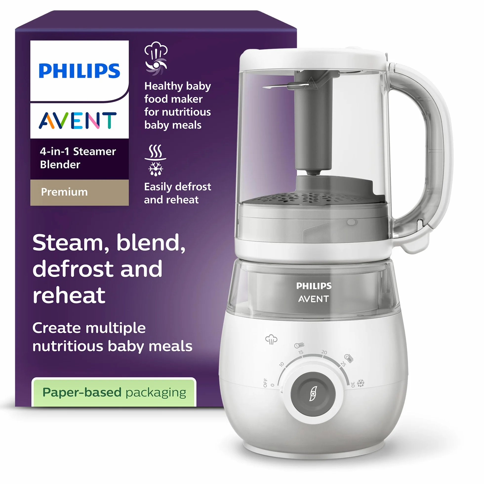 Philips Avent Blender Parowar, gotowanie, miksowanie, podgrzewanie i rozmrażanie 4w1, model SCF883/01
