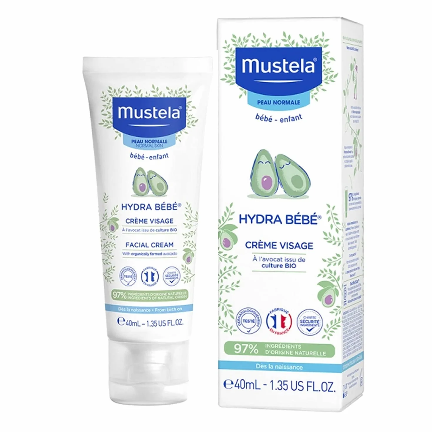 Bébé-enfant Hydra bébé crème visage à l'avocat bio 40 ml