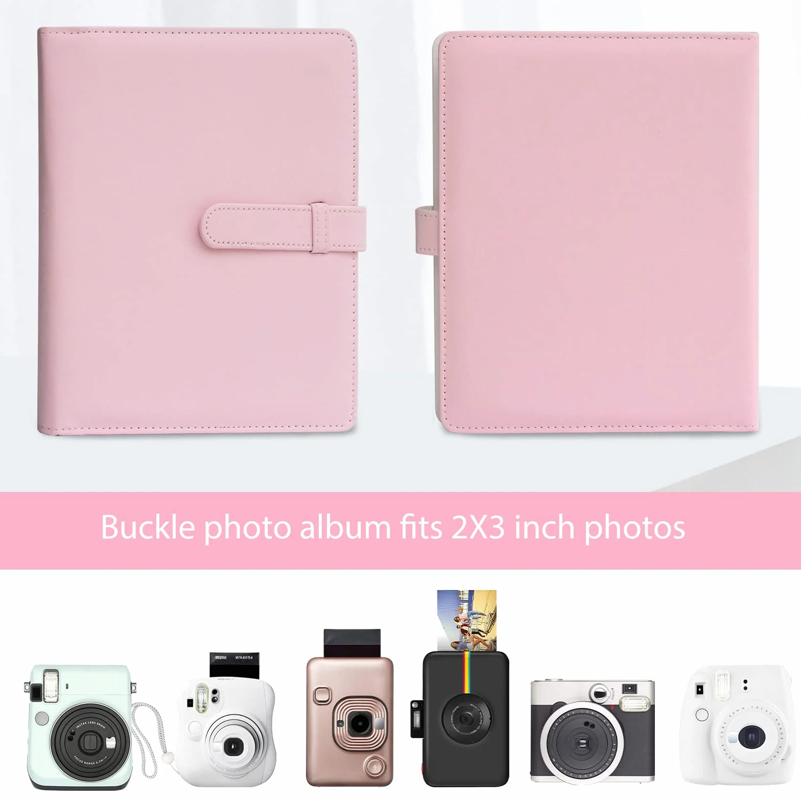 256 kieszeni na zdjęcia Album fotograficzny Uchwyt na karty fotograficzne do Fujifilm Instax Mini LiPlay 11 12 9 8+ 8 7S Aparat natychmiastowy (Różowy II)