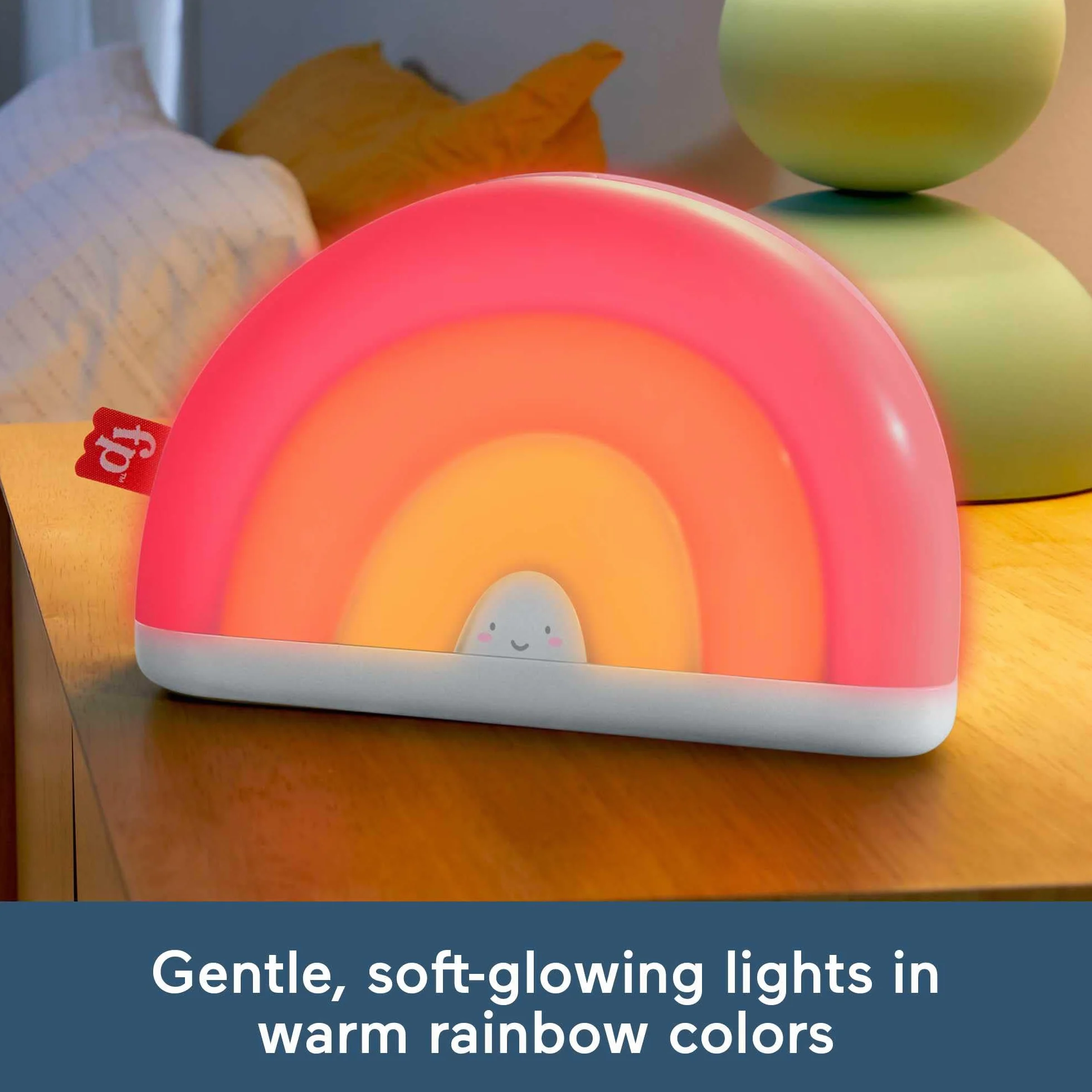 Fisher-Price Uspokajacz Świecąca Tęcza z muzyką i światełkami dla dzieci od narodzin, HGB91