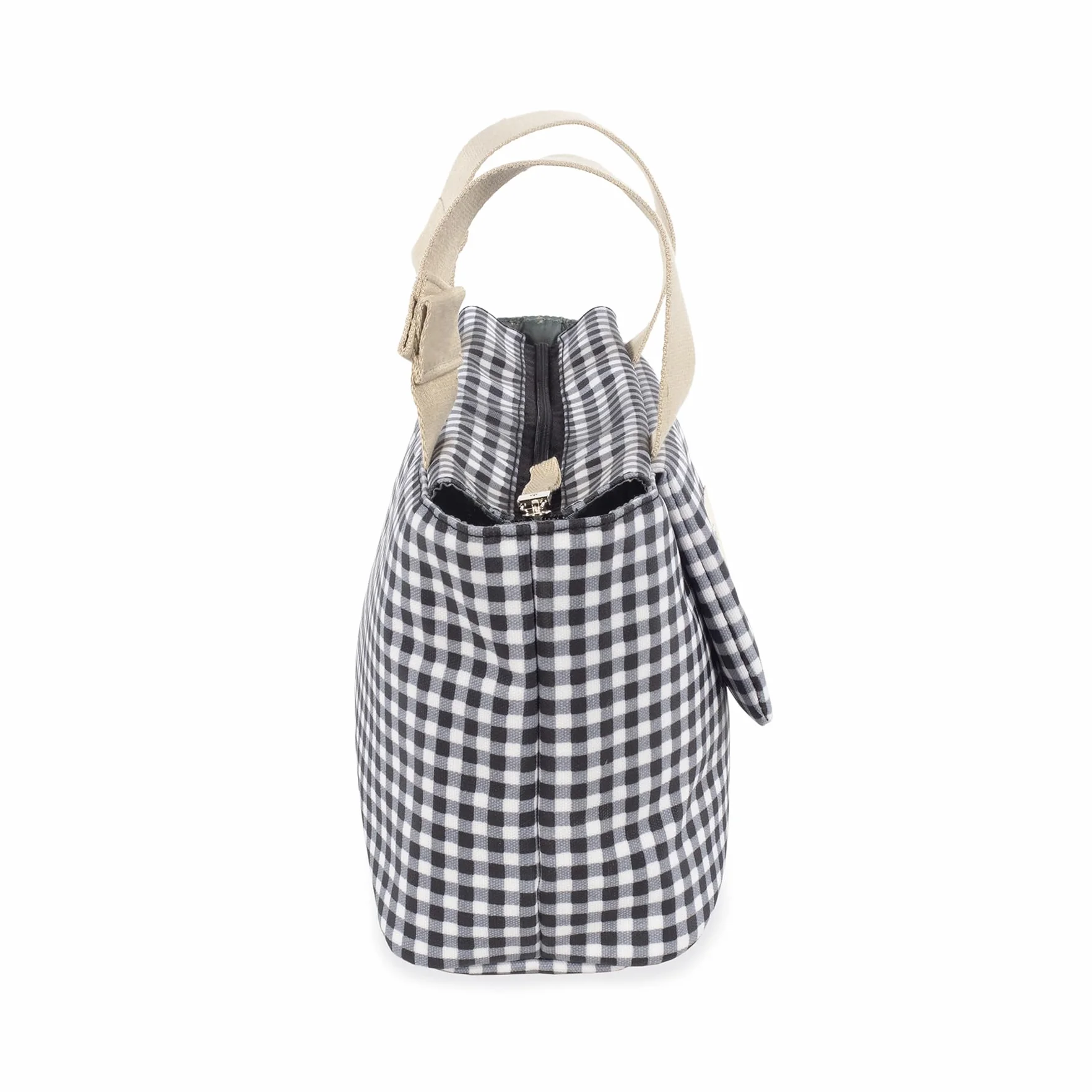 Walking Mum. I Love Vichy Organizer Bag, Torba ciążowa na wózek dziecięcy, krótkie uchwyty do wózka, kolor czarny, wymiary 31 x 17 x 12 cm