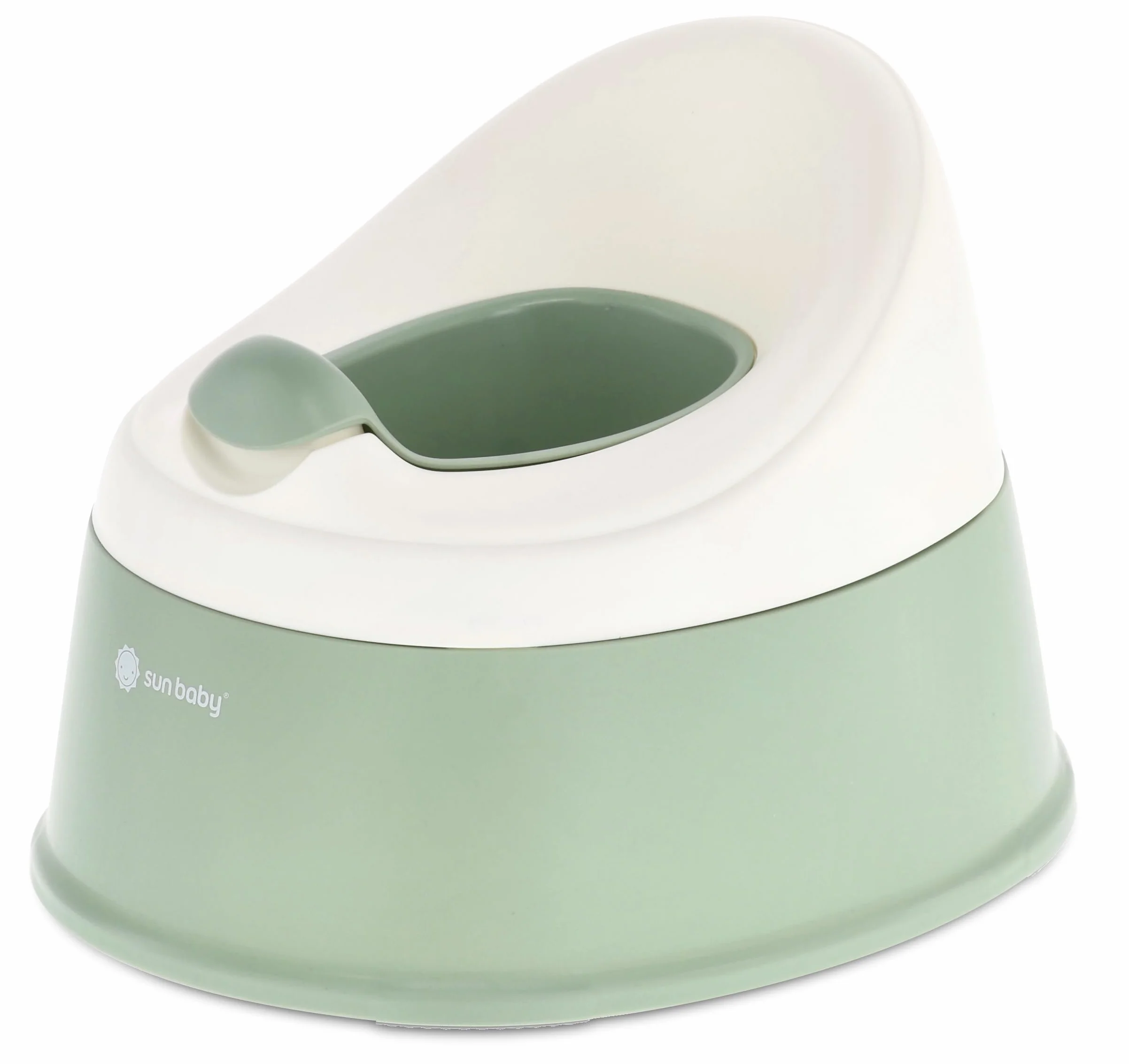 sun baby Nocnik dla dzieci 18-36 miesięcy NESTPOT, antypoślizgowe nóżki, ergonomiczne oparcie, wyjmowany wkład, tworzywo sztuczne, do 15 kg - Zielony-Biały