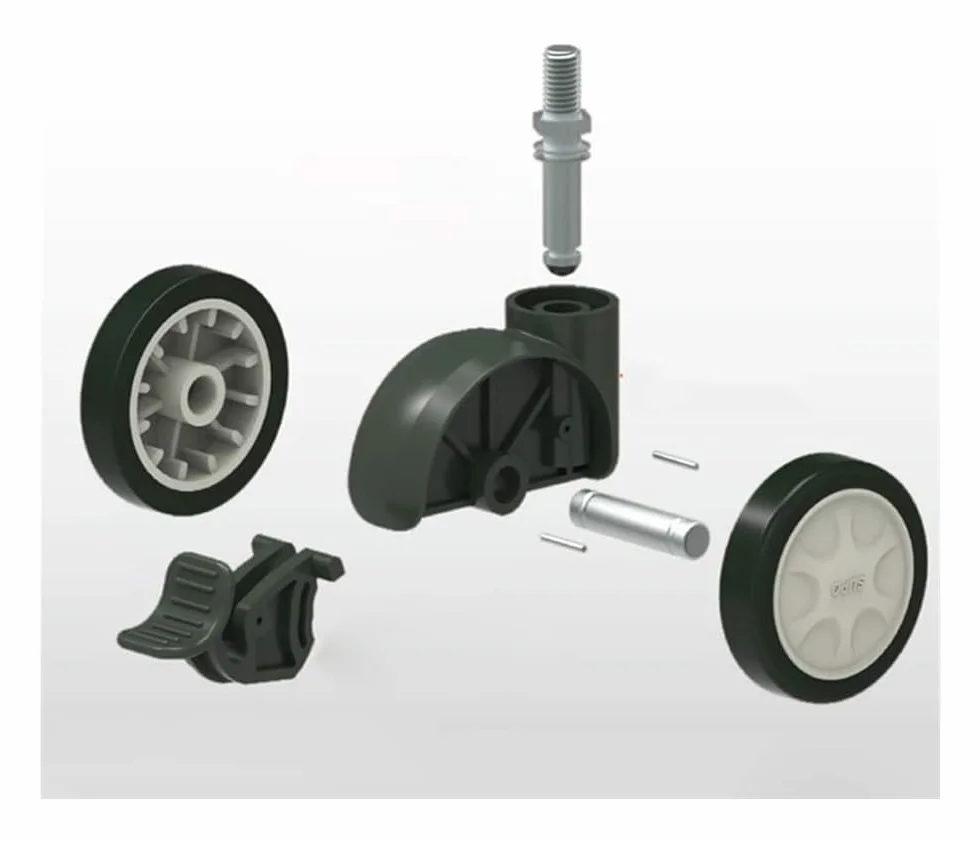 Pack Of 4 Swivel Castor Wheels M8 X 15mm Roller Wheel With Brake (Size : M8*15mm(50mm))